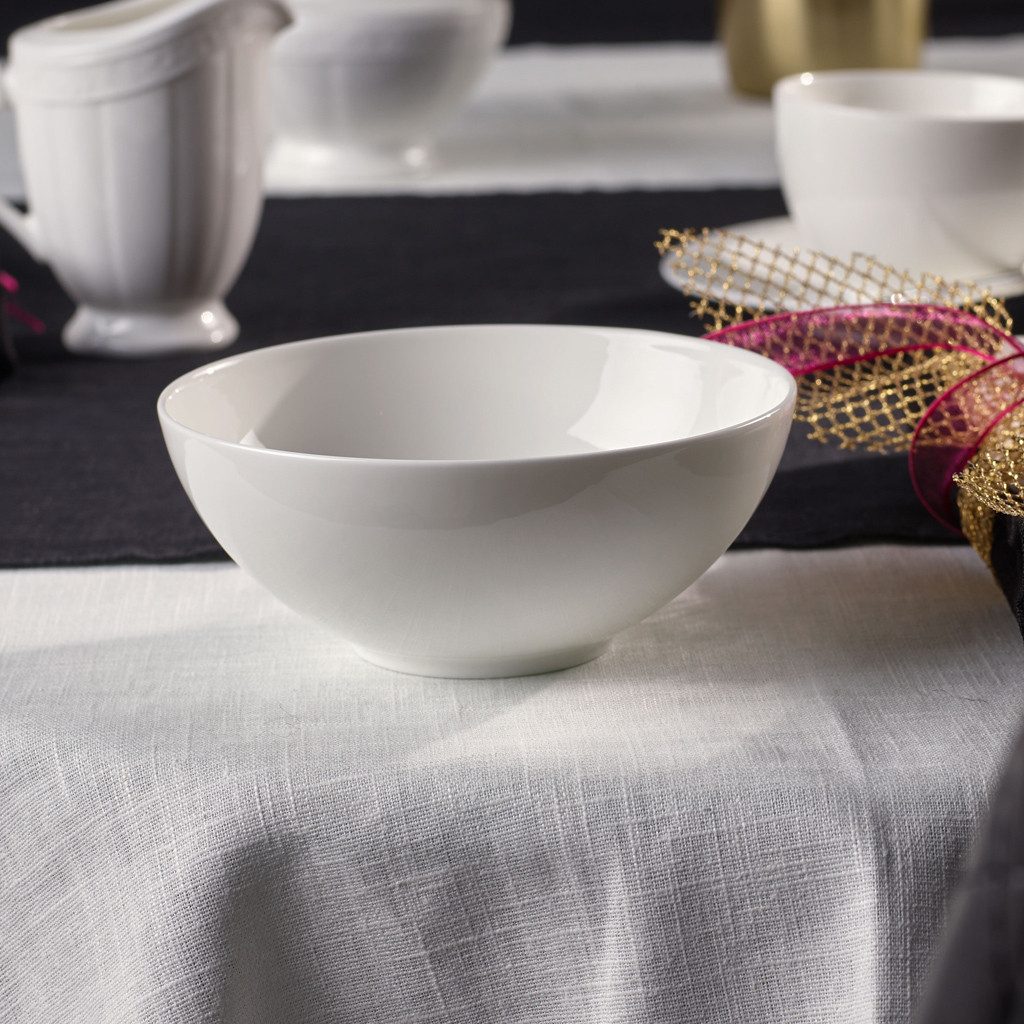 Villeroy & Boch Signature Müslischale White Pearl Dessertschale, Porzellan, (1-tlg), Premium Bone Porcelain, mikrow.- & spülm.sicher, Made in Germany