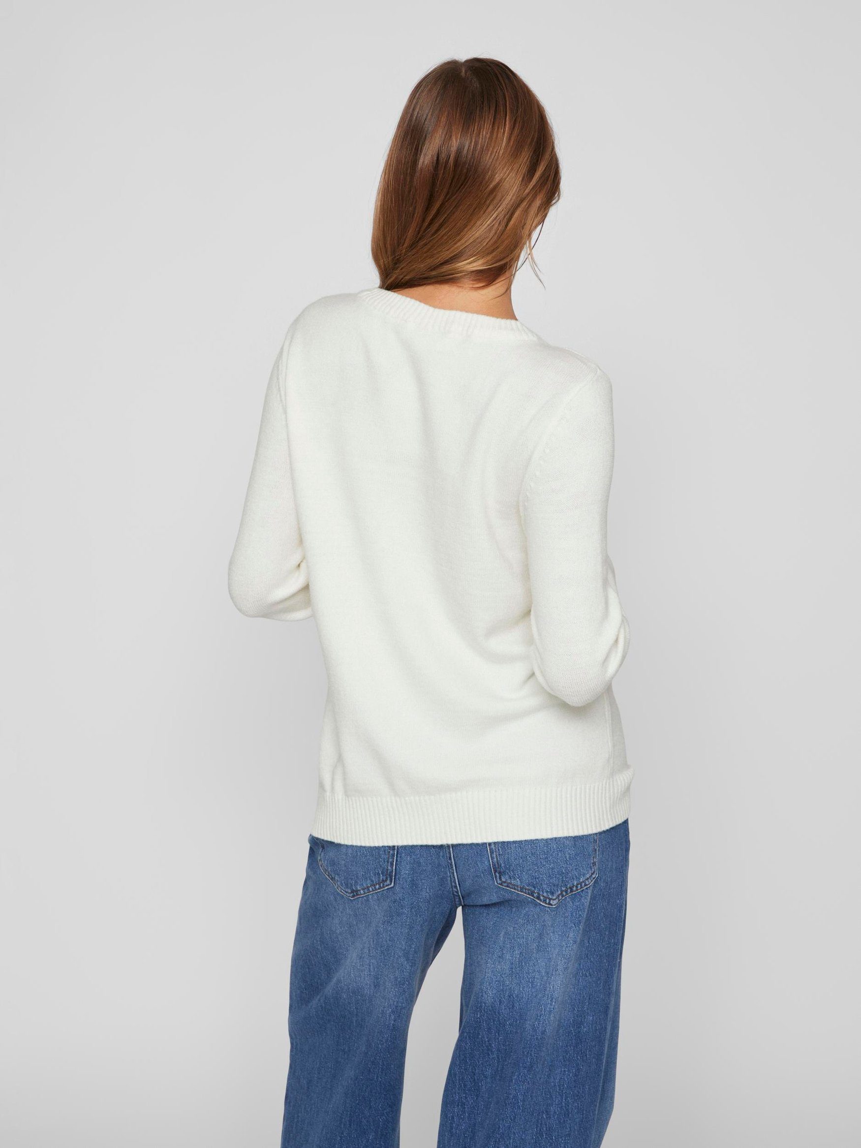 Vila Strickpullover Dünner Rundhals Strickpullover VIRIL günstig online kaufen