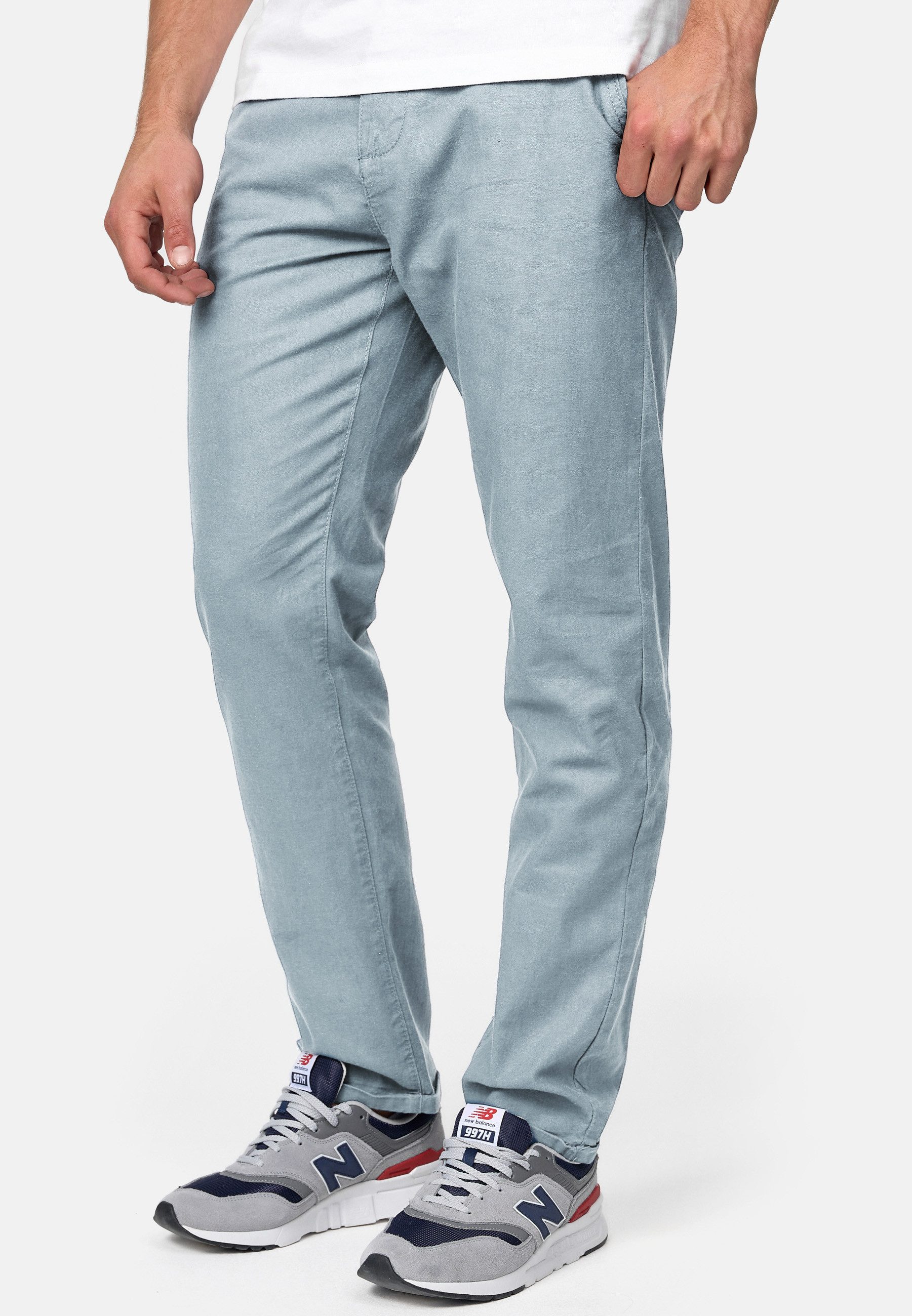 Indicode Leinenhose Herren Haverfield Sommerhose Leinen Herrenhose mit 4 Taschen