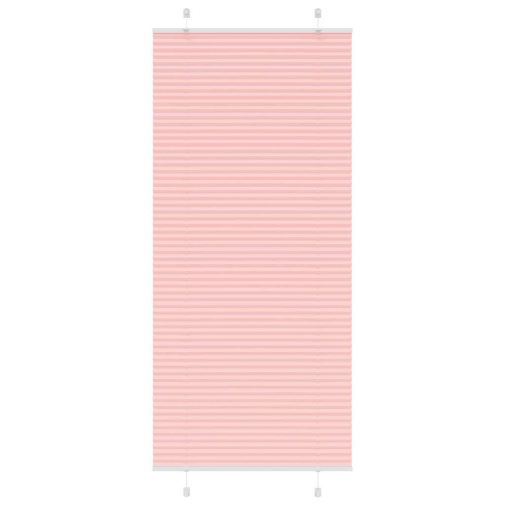 vidaXL Jalousie Plissee Rosa 90x200 cm Stoffbreite 89,4 cm Polyester