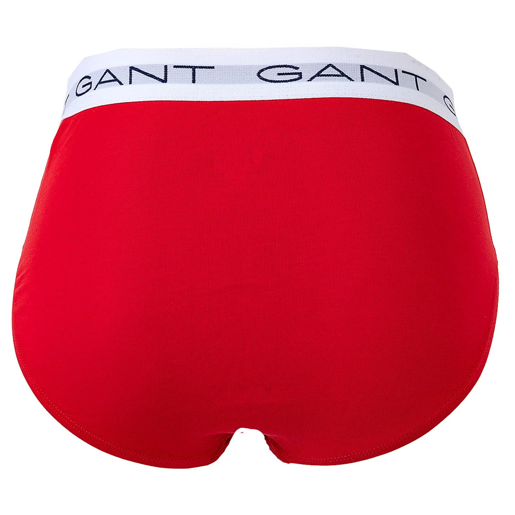 Gant Slip Herren Mehrfarbig Briefs, Logo-Bund, Slips, Cotton 3er - Pack