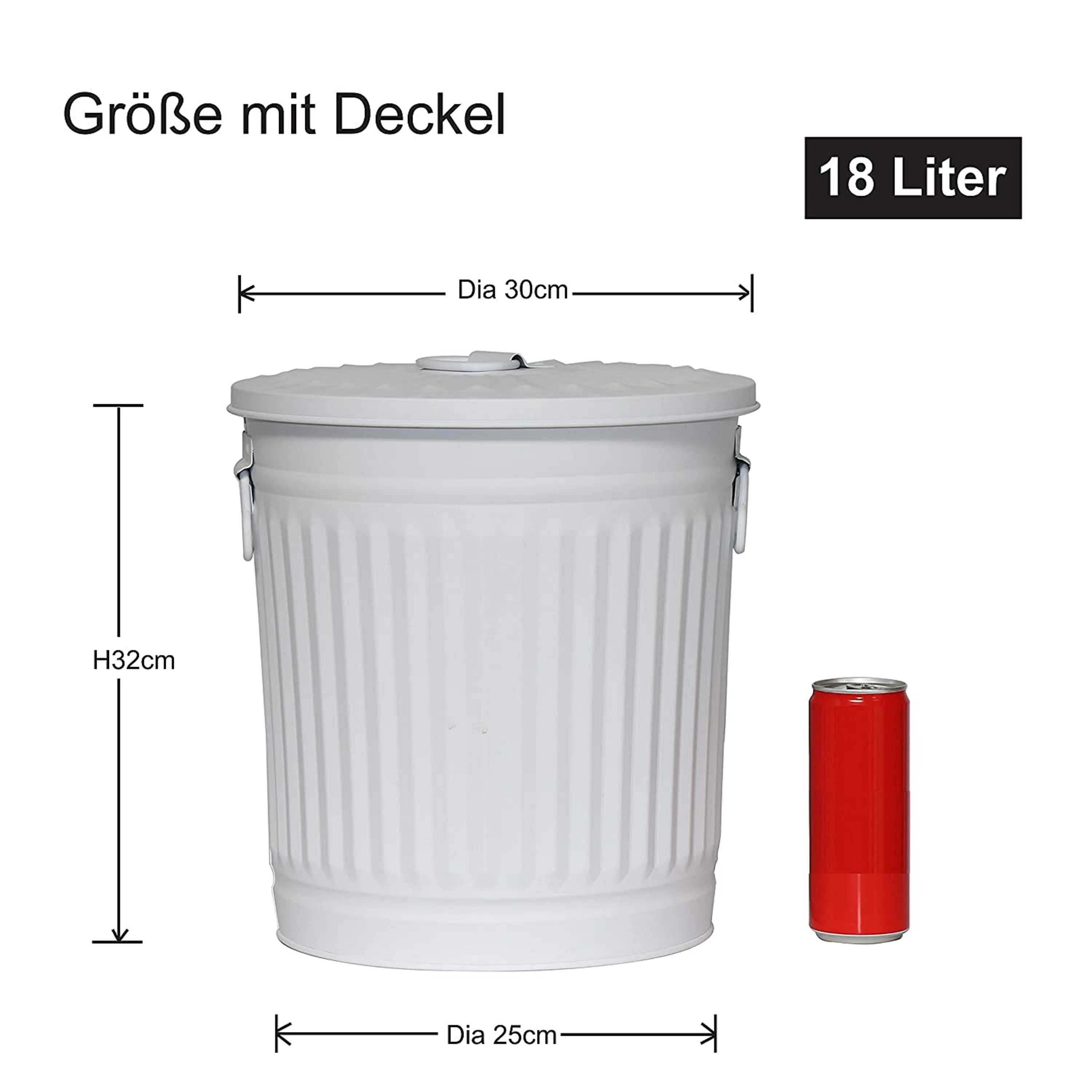Jinfa Mülleimer Müllbeutel Deckel Mülleimer Abfalltonne Jinfa 4 mit 18L(€23,74/Stück) 50 Mülleimer Vintage Müllbeutel + 