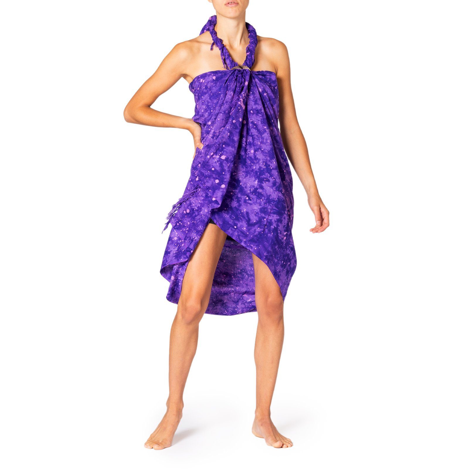 B604 Schultertuch Tuch Strandkleid aus Viskose Starlit Strandtuch, Strand den Halstuch sky Bikini Pareo dream purple Cover-up Wachsbatik Sarong hochwertiger PANASIAM für