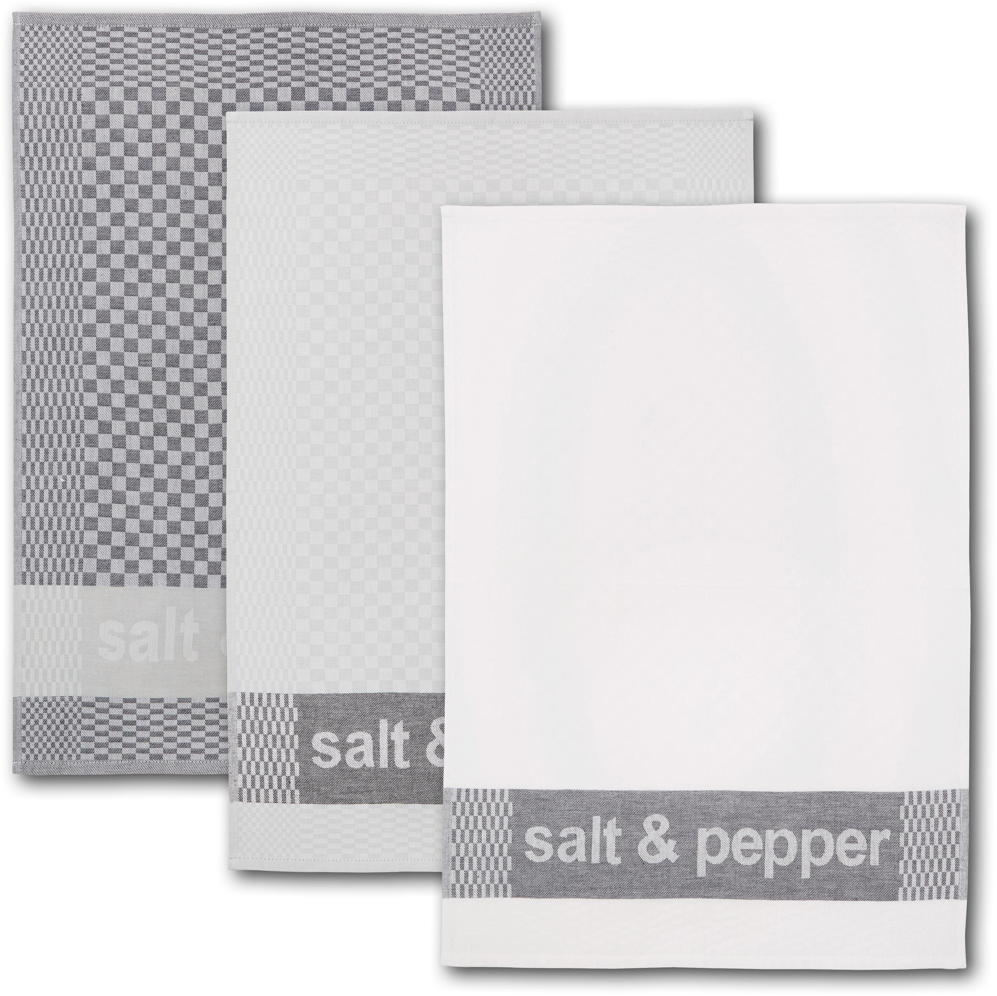 drei (Set, & verschiedenen Motiven 6-tlg), Dyckhoff salt pepper, Geschirrtuch mit