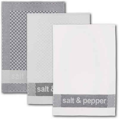 Dyckhoff Geschirrtuch »salt & pepper«, (Set, 6-tlg), mit drei verschiedenen Motiven
