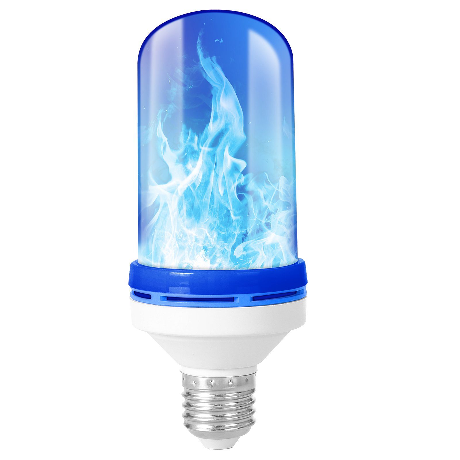 Rosnek LED Dekolicht E27, 4 Modi, Flammeneffekt, für Halloween Weihnachten, Regenbogen/Gelb/Blau