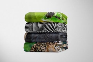 Sinus Art Handtücher Handtuch Strandhandtuch Saunatuch Kuscheldecke mit Tiermotiv süßer kleiner Hund, Baumwolle-Polyester-Mix (1-St), Handtuch