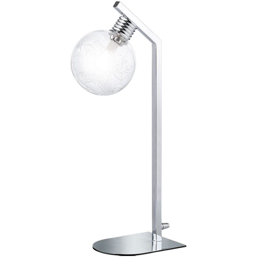 WOFI LED Tischleuchte, Leuchtmittel inklusive, Warmweiß, LED Tisch Leuchte Glas Kugel Schalter Beleuchtung transparent Lampe
