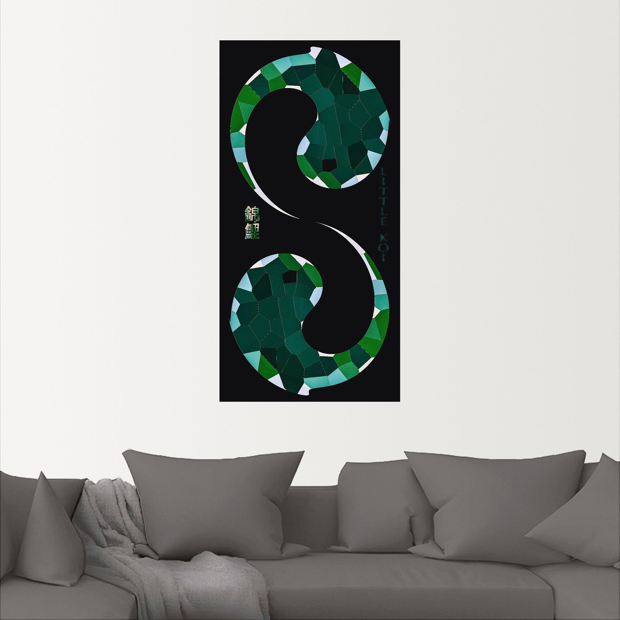 Artland Wandbild Yin und Yang oder Bilder (1 Koi versch. St), Spirituelle Größen Karpfen, Leinwandbild, in - Wandaufkleber Alubild, Poster als