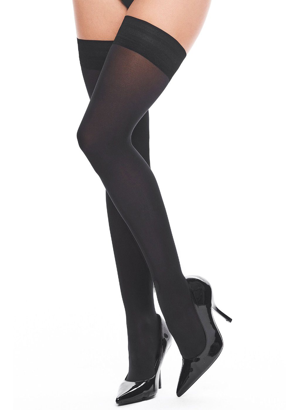 KOTEK Halterlose Feinstrümpfe Halterlose Strümpfe - schwarz (1-Paar) mit Si günstig online kaufen