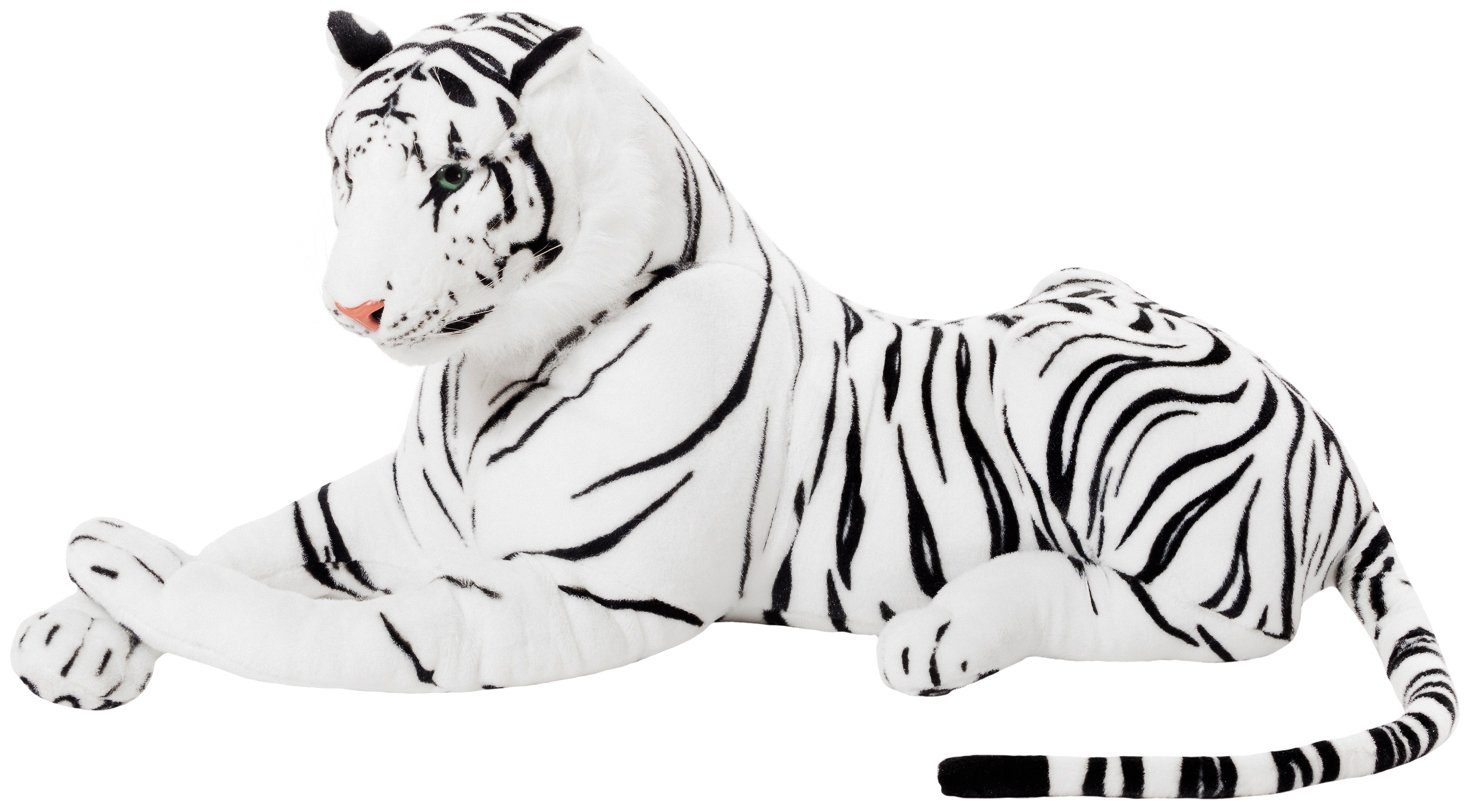 BRUBAKER Kuscheltier XXL Tiger 110 cm liegend (1-St., König des Dschungels), Stofftier Plüschtier