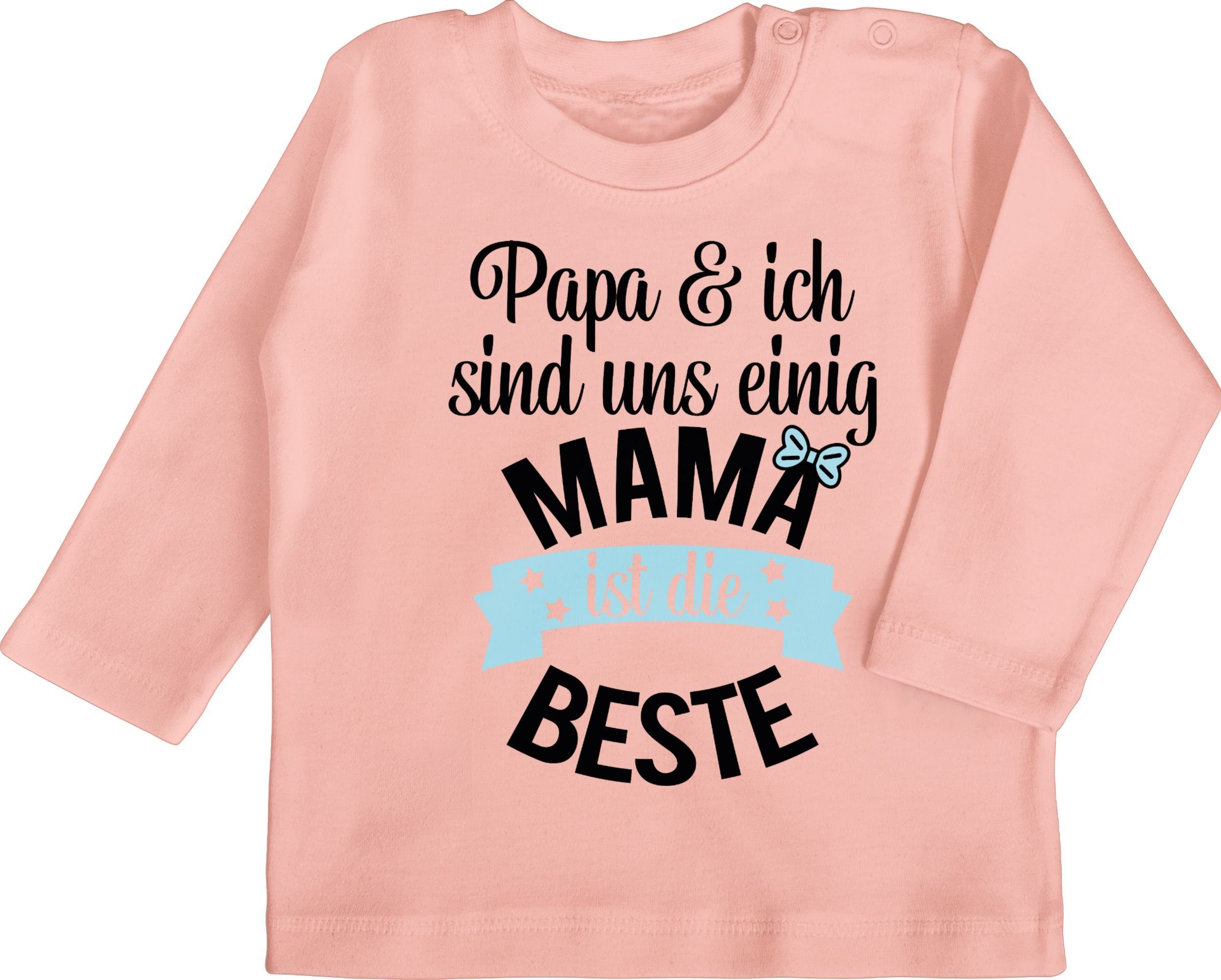 Shirtracer T-Shirt Mama ist die beste II Muttertagsgeschenk 2 Babyrosa