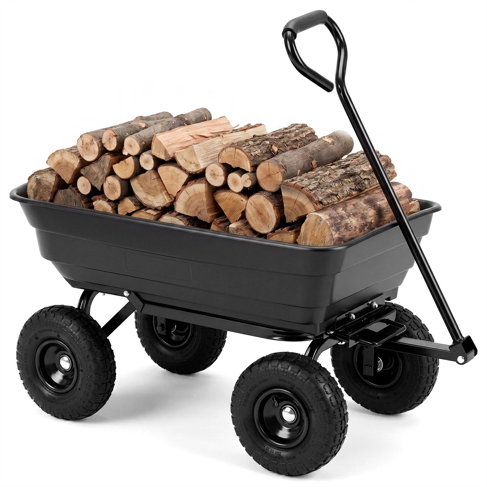 COSTWAY Bollerwagen, Gartenwagen mit verstellbarem Schiebegriff, Kippfunktion