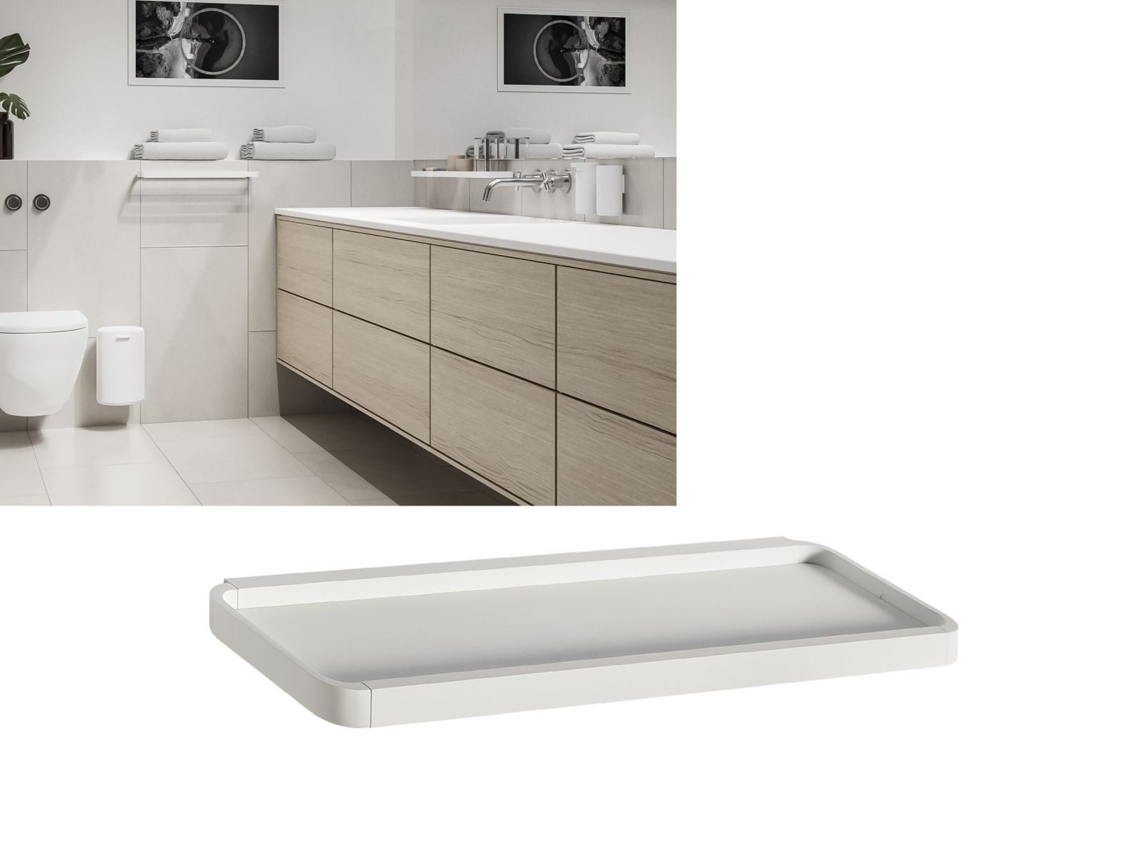 Zone Denmark Badregal Rim, -, Wandregal Badezimmer, Badablage, Ablage verdeckte Wandmontage, 44x11cm