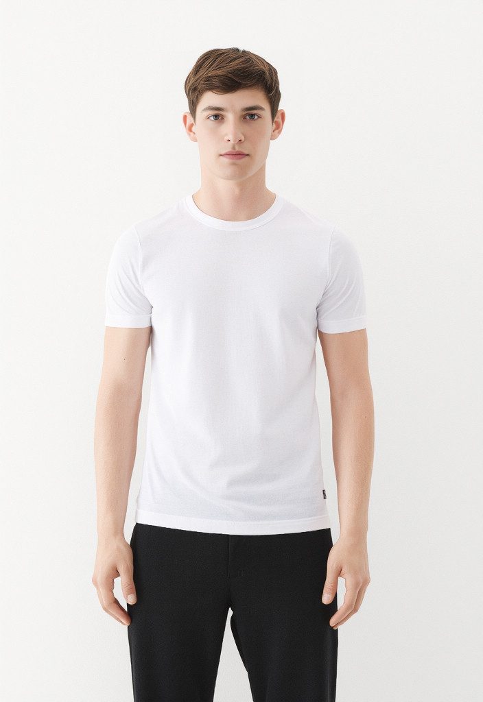 Jack & Jones T-Shirt JACBASIC mit Rippbündchen und angenehmem Tragekomfort (2er-Pack) unifarben, modisch, regular fit, Baumwolle, Rundhals
