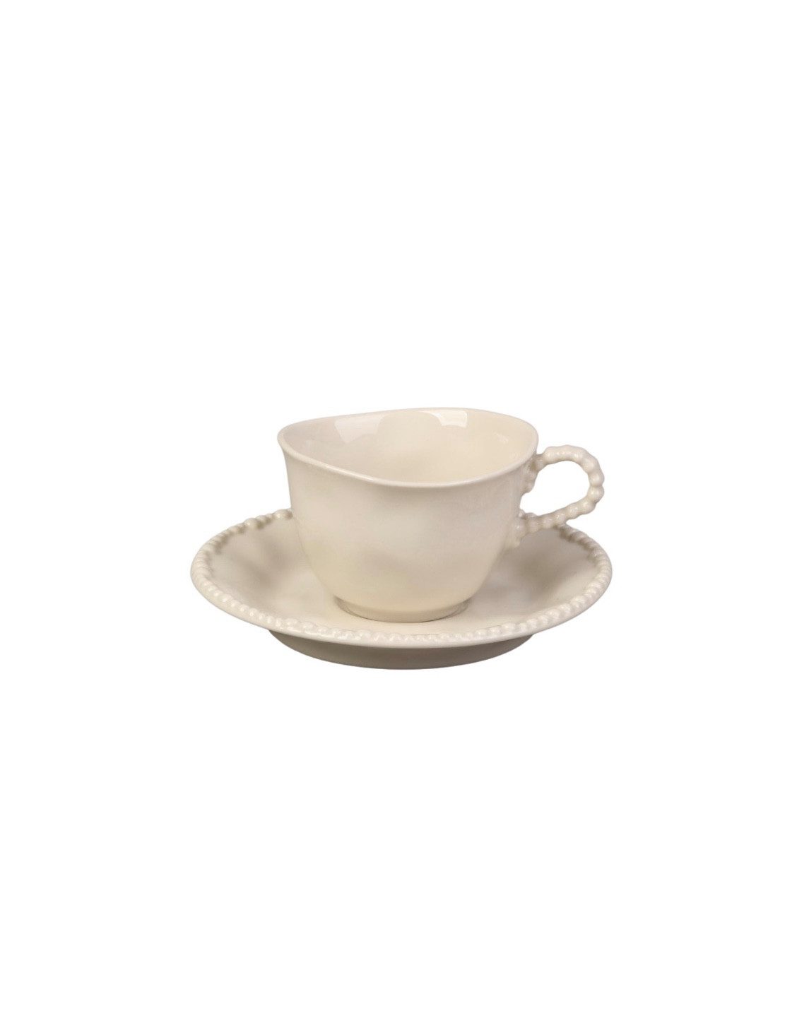 EKA Kaffeeservice Pearl Beige Mokkatassen Set (12-tlg), Porzellan