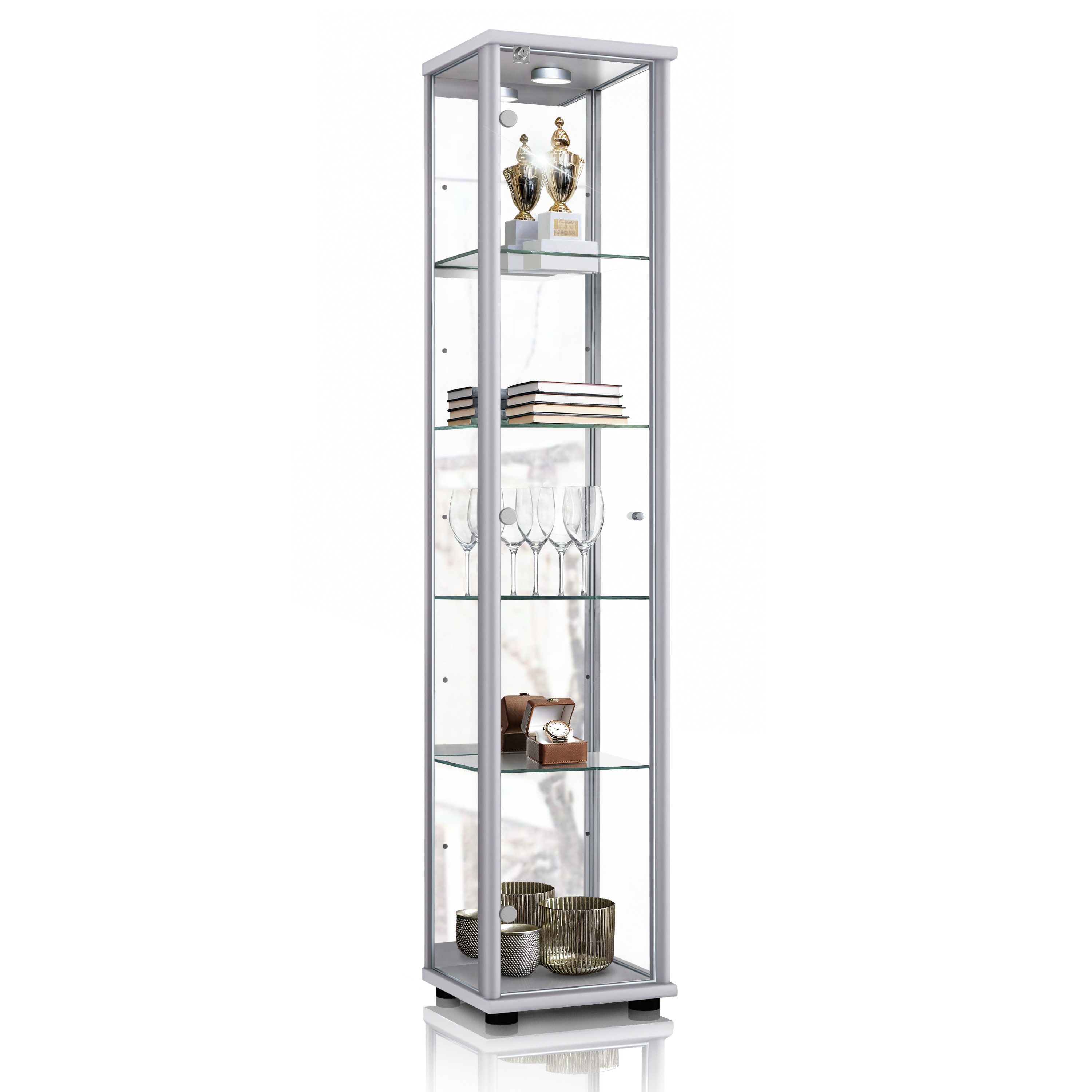 K-Möbel Glasvitrine C1083 (Glasvitrine (176x37x33 cm) günstig online kaufen