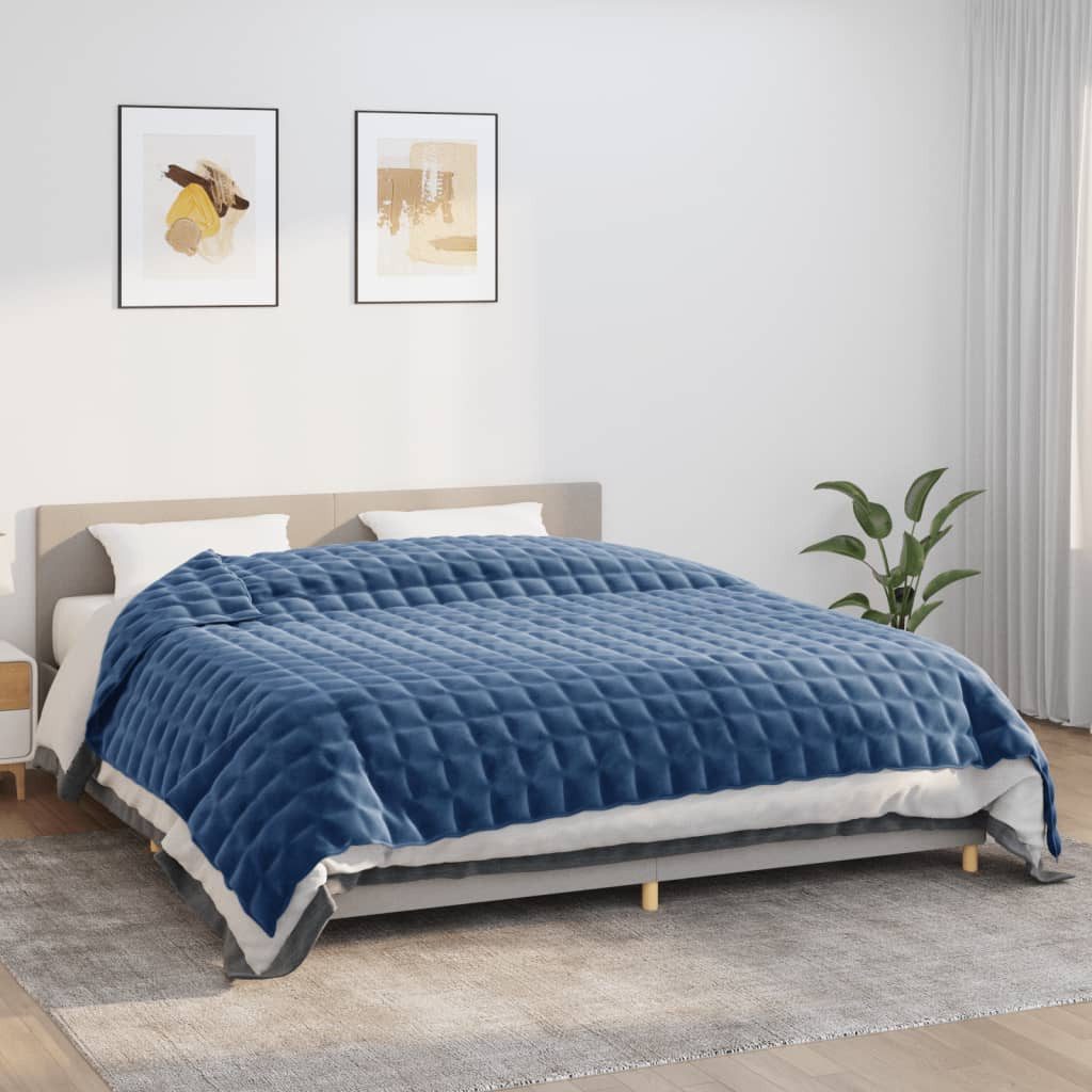 vidaXL Einziehdecke 220 x 260 cm Gewichtsdecke Blau 220x260 cm 15 kg Stoff Bettdecke