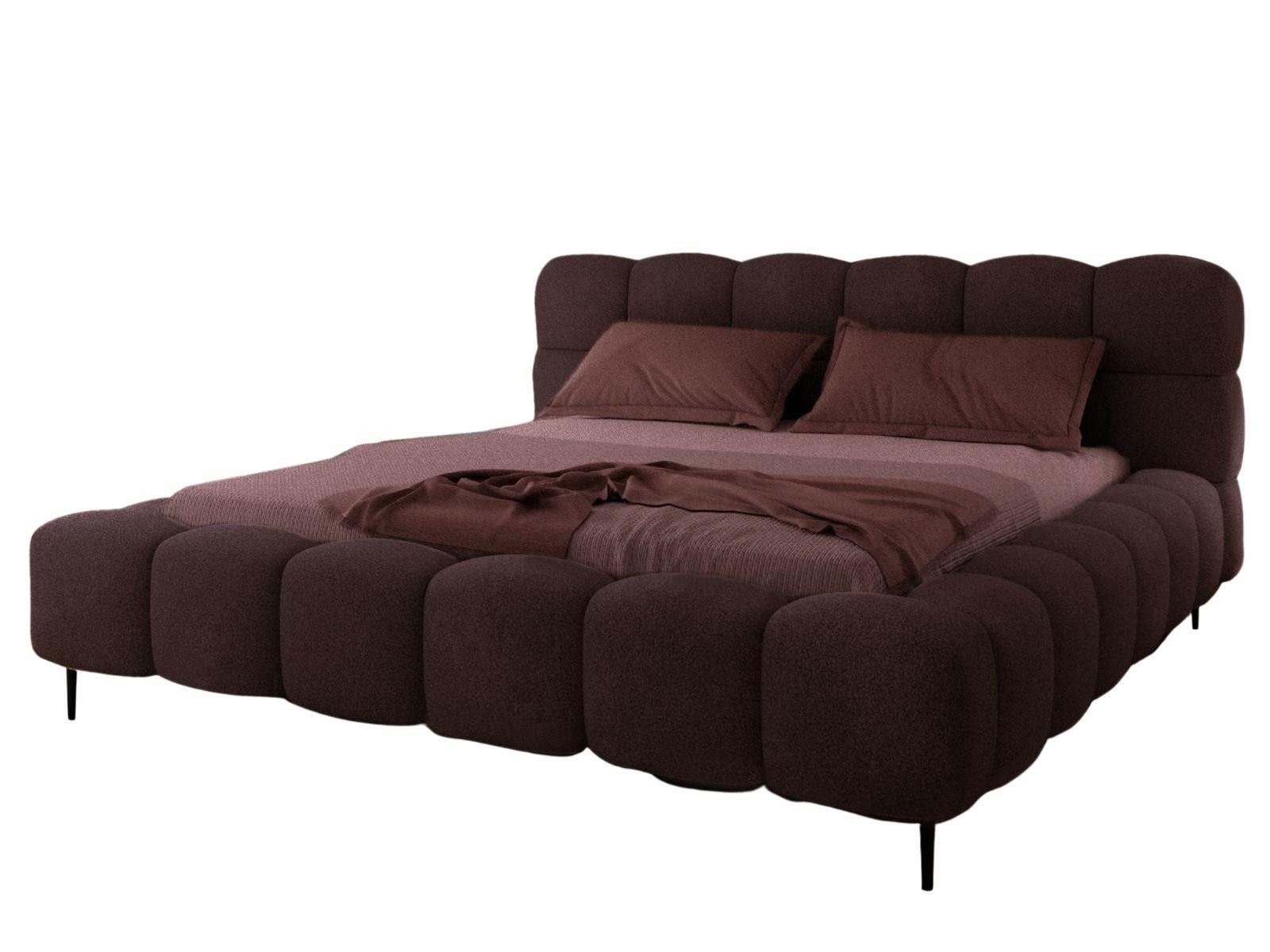 Compleo Polsterbett Doppelbett gepolstert mit Füßen, modernes Polsterbett BUBBLE, MADE IN EU – Bild 4 von 5