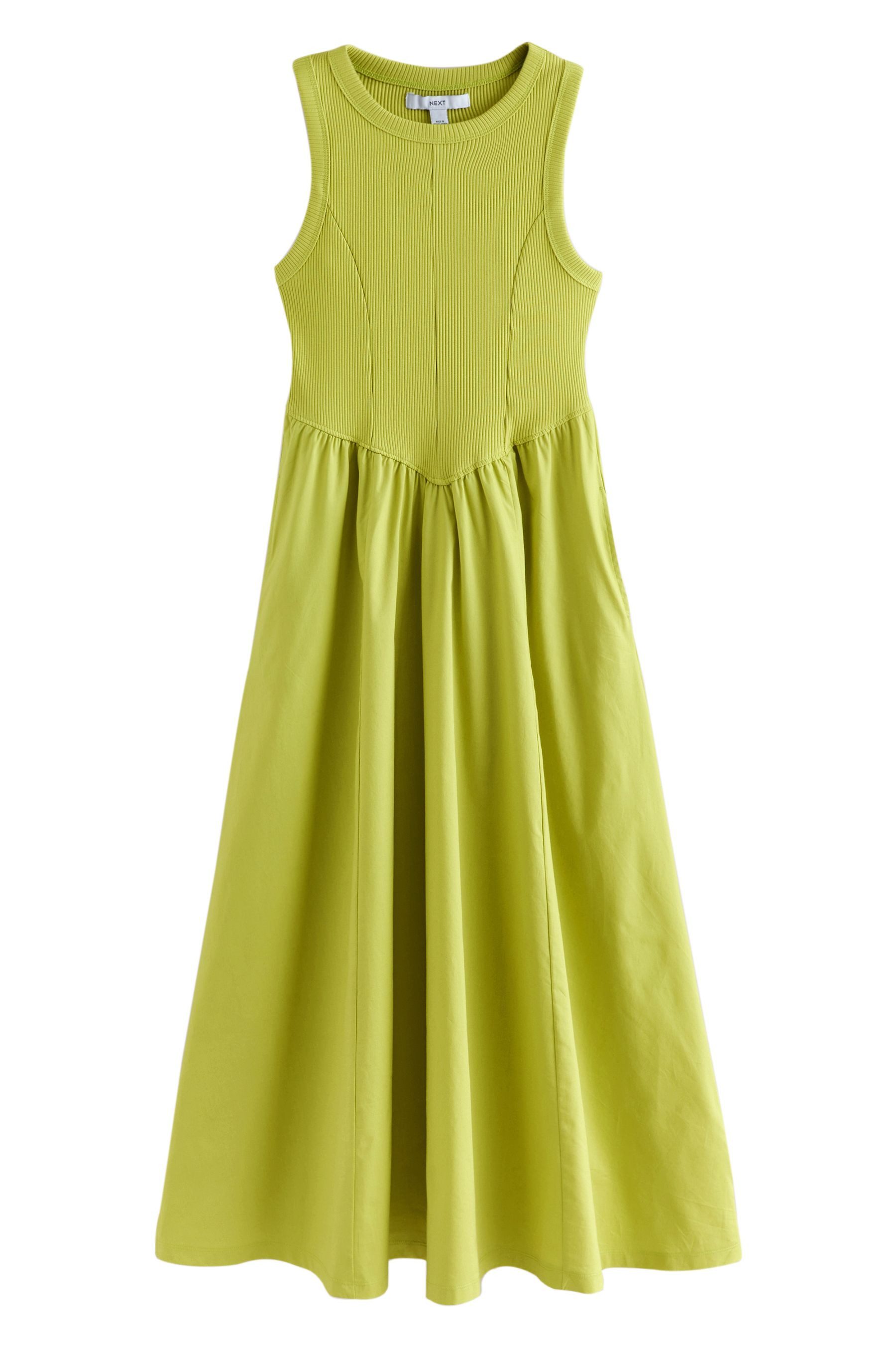 Next Midikleid Ärmelloses Midi-Rippenstrickkleid mit Racerback günstig online kaufen