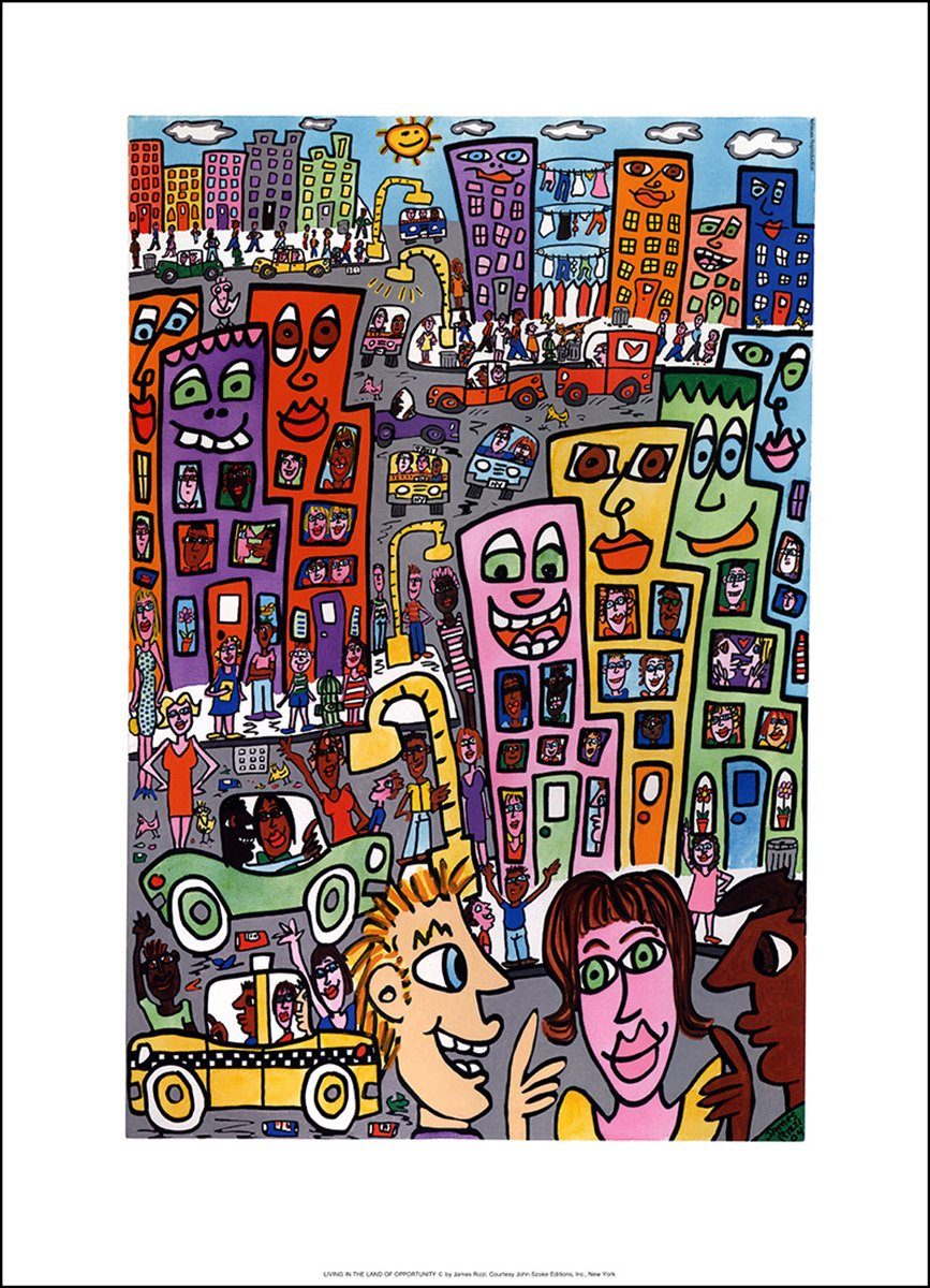 BillerAntik Kunstdruck Living in the country of opportunity PopArt Poster Plakat Rizzi 20, (1 St)