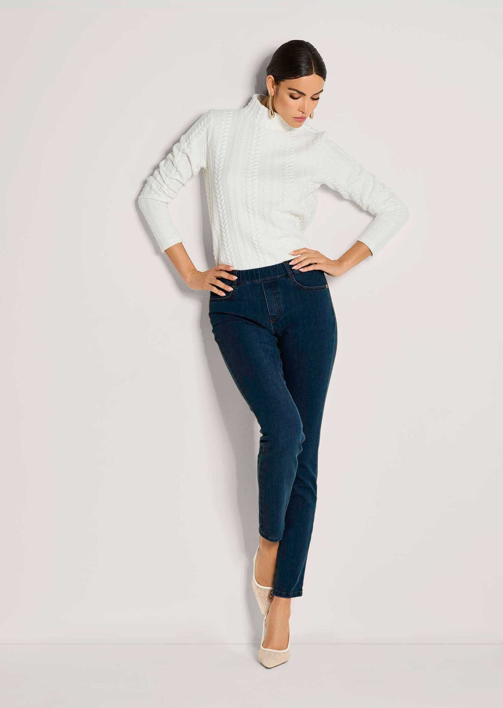 MADELEINE Gerade Jeans Kurzgröße: Denim-Leggings mit Schlupfbund Bi-elastis günstig online kaufen