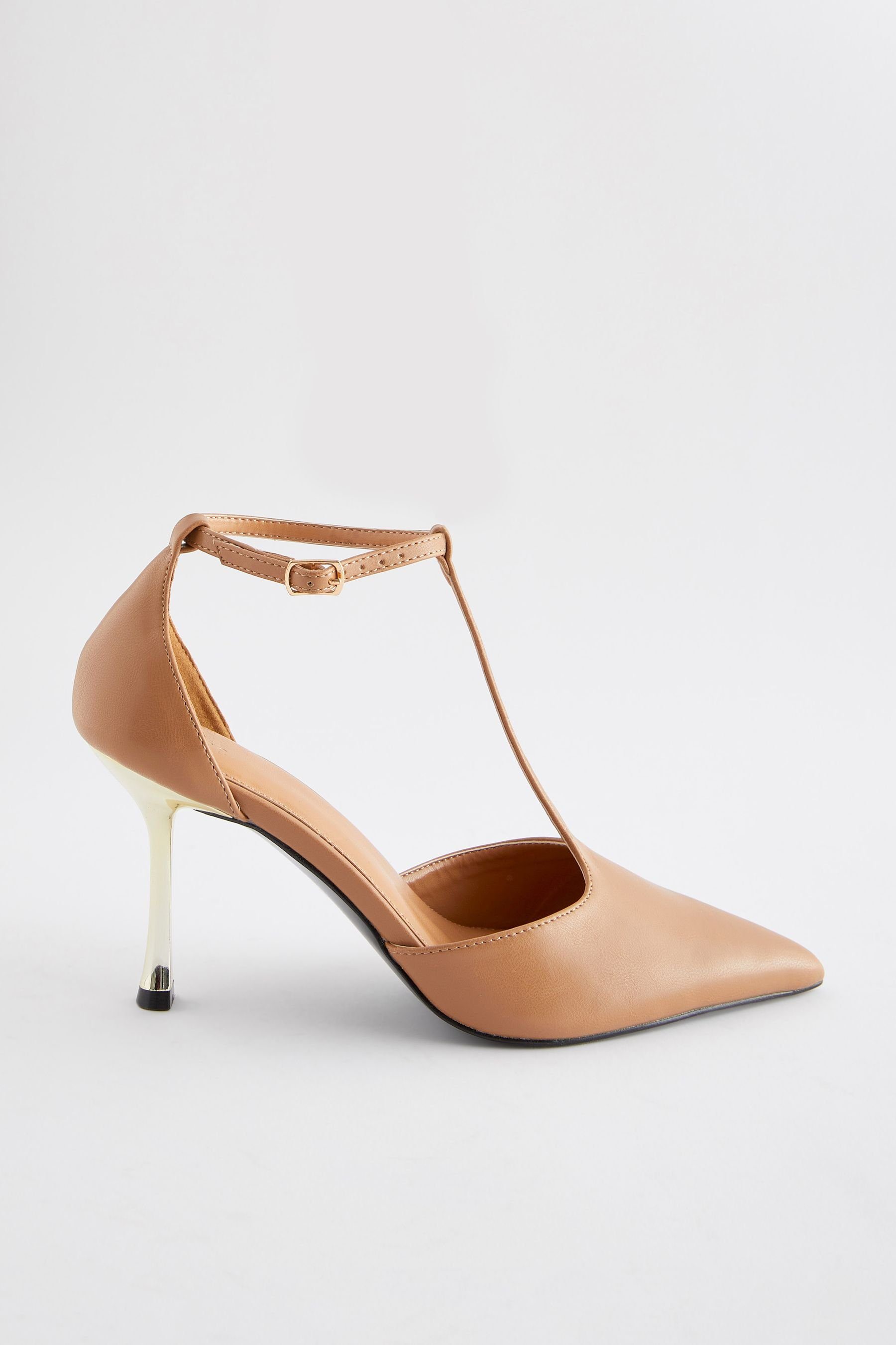 Next Forever Comfort® Metallic-Schuhe mit T-Steg T-Strap-Sandalette (1-tlg) Camel