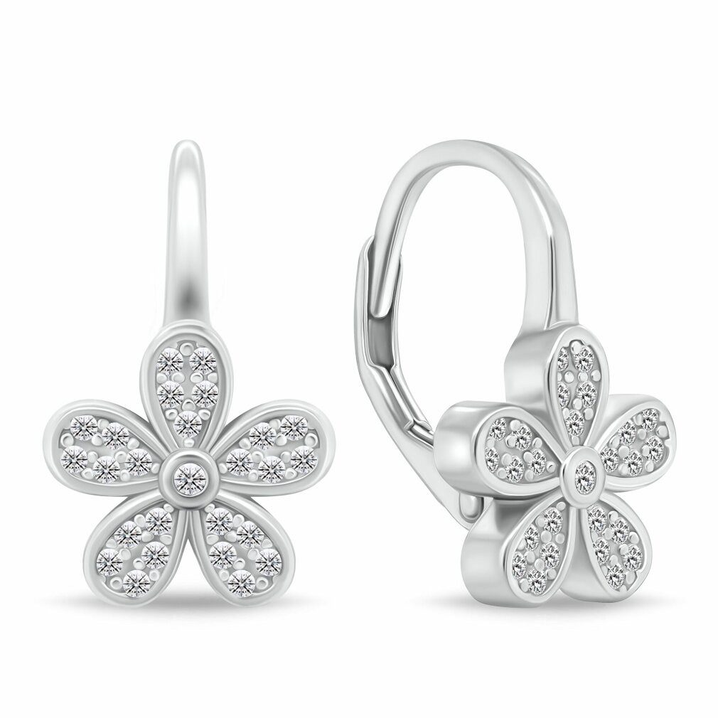 Brilio Silver Ohrring-Set Silberne Blumenohrringe mit klaren Zirkonen EA112 günstig online kaufen