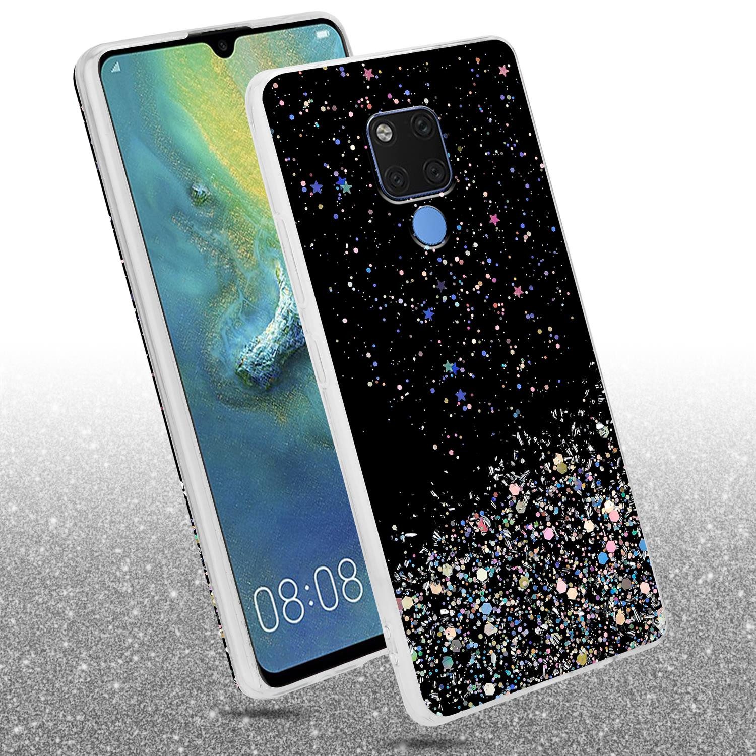 Cadorabo Handyhülle für Huawei MATE 20 Hülle Huawei MATE 20, Flexible TPU Silikon Handy Schutzhülle - Hülle - mit Glitzer