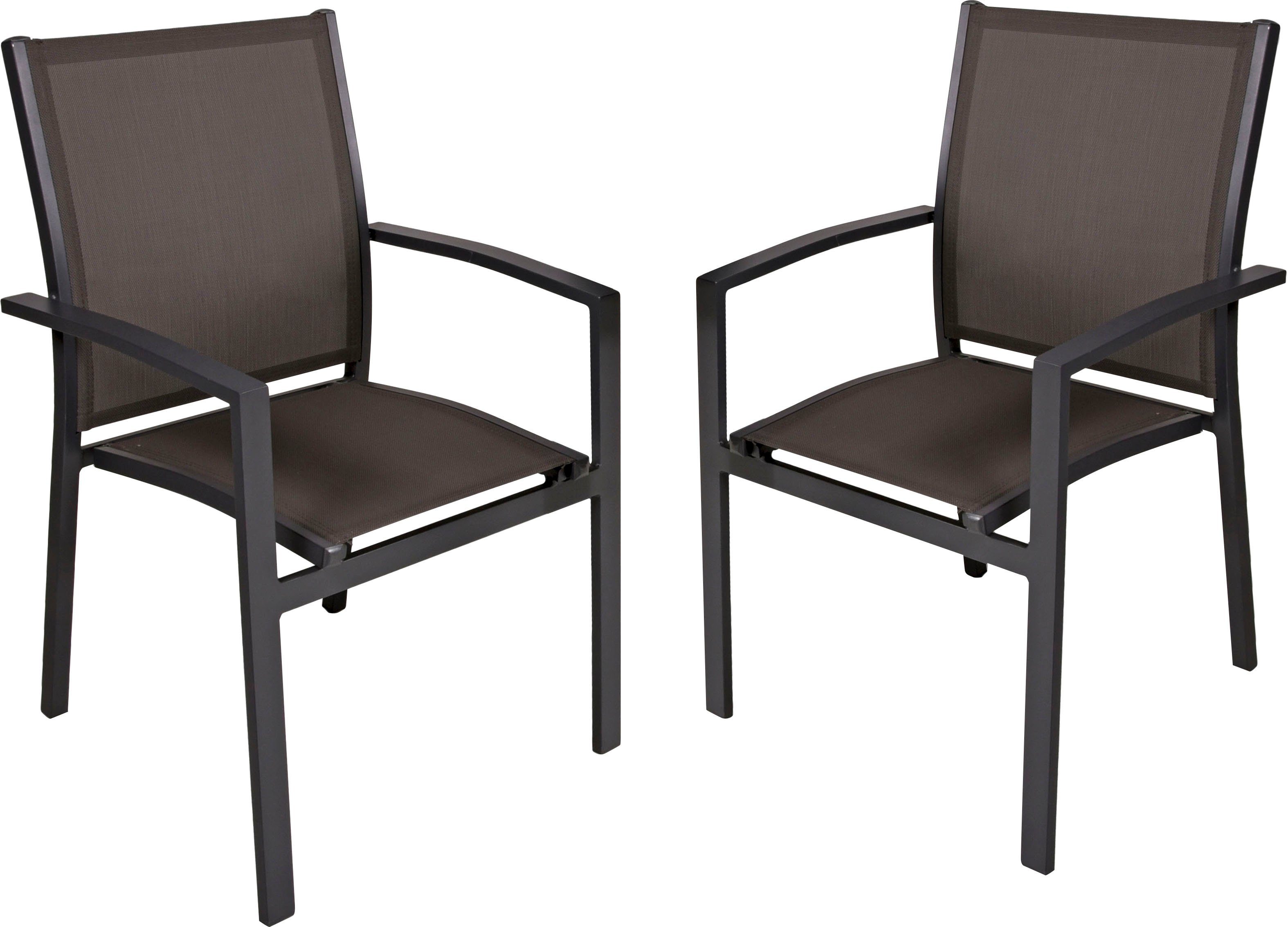 Garden Pleasure Garten-Essgruppe SOPHIA, (9-tlg., 1x Ausziehtisch, 8x Stapelstuhl), Ausziehbarer Tisch, Stühle stapelbar, geeignet für 8 Personen