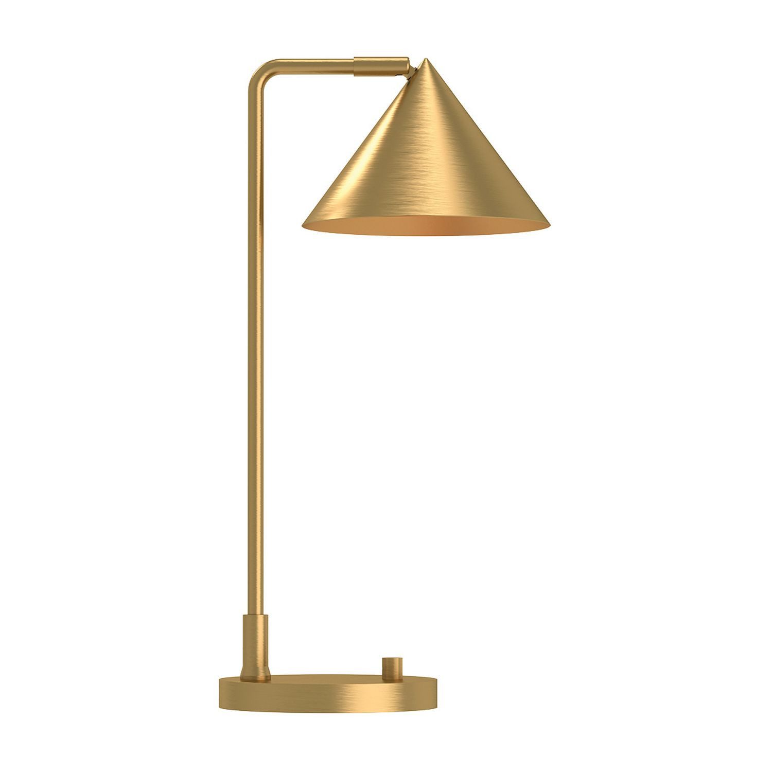 Licht-Erlebnisse Schreibtischlampe ORHAN, ohne Leuchtmittel, Metall E27 verstellbar 51 cm in Gold gebürstet Modern Dimmbar