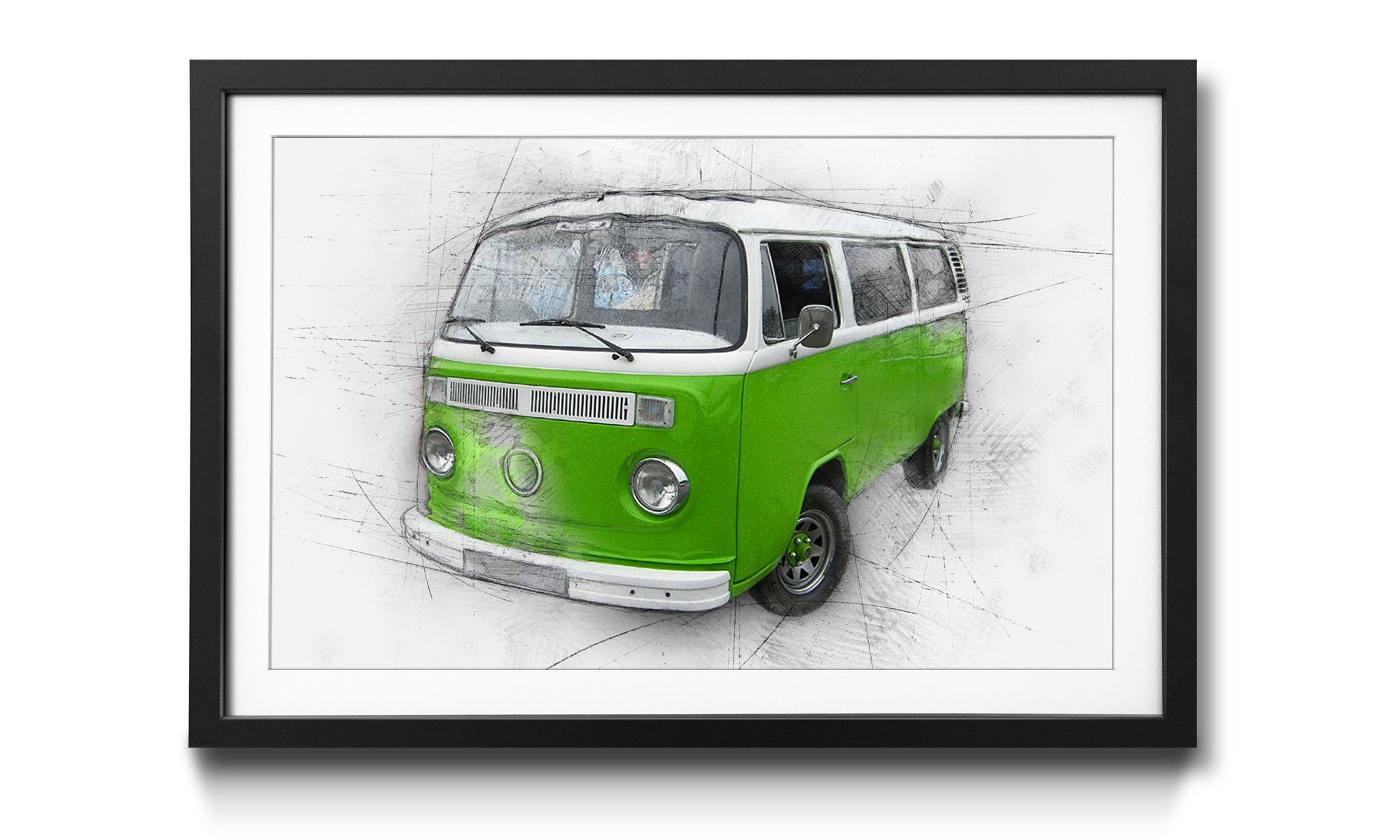 WandbilderXXL Bild mit Rahmen The Bulli, Auto, Wandbild, in 4 Größen erhältlich