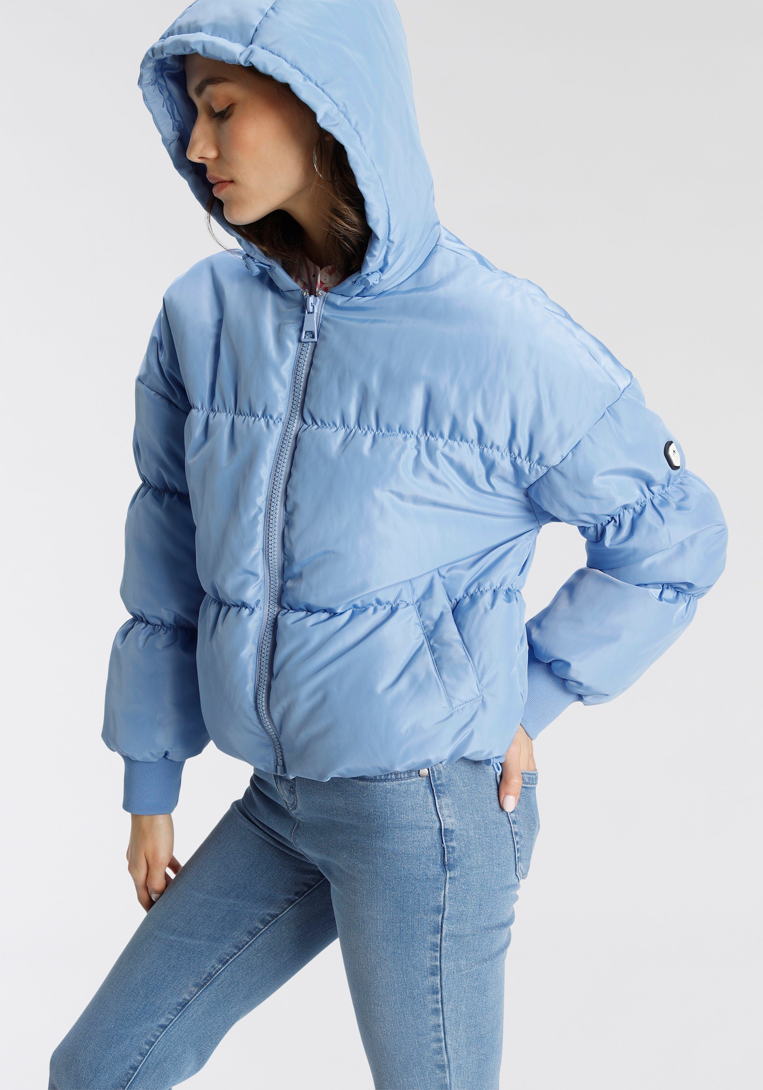 jeansblau Schnitt Puffer-oversized Gifu Steppjacke in ALPENBLITZ