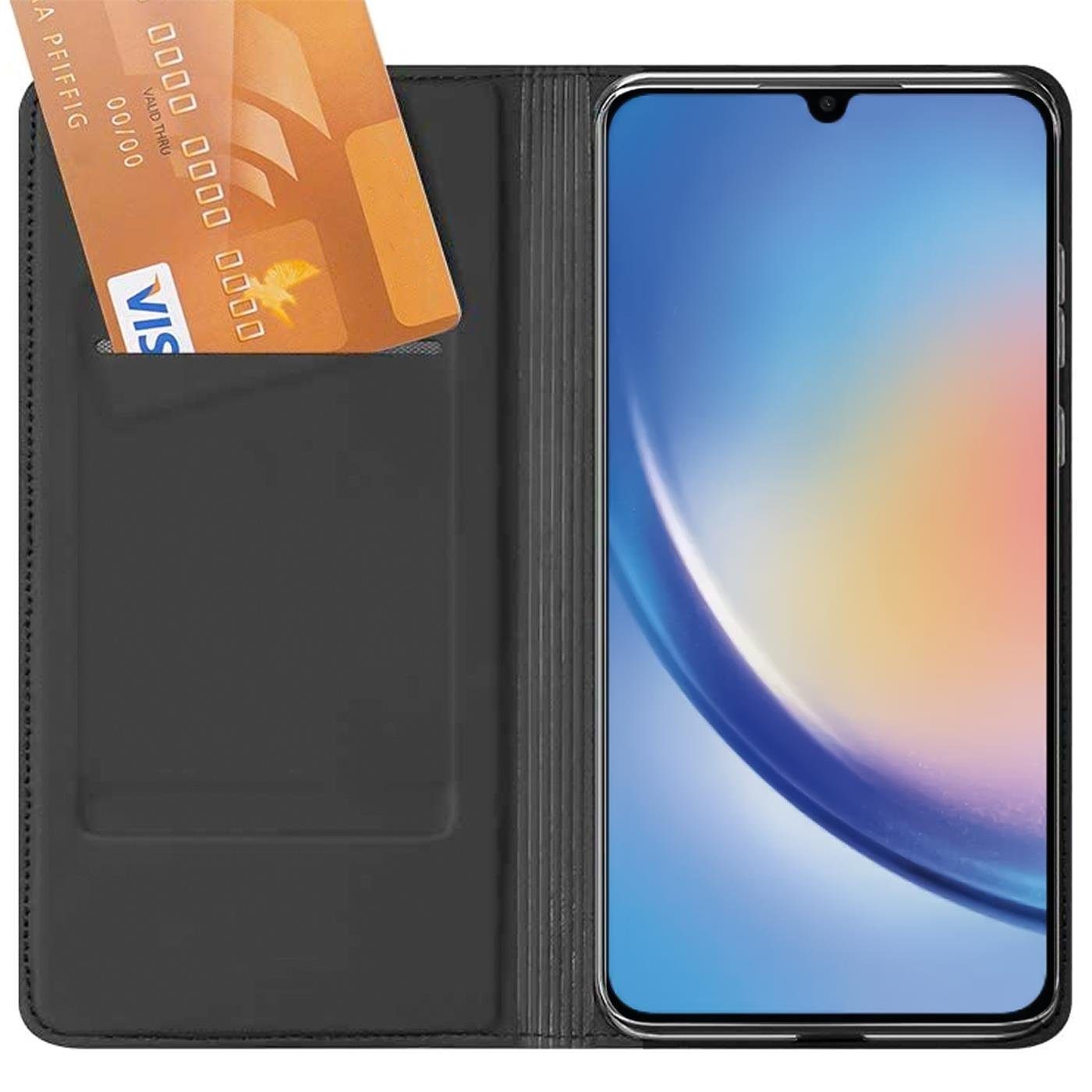 CoolGadget Handyhülle Klapptasche Wallet Kartenfach für Samsung Galaxy A54 5G 6,4 Zoll, Ultra Slim Flip Case Hülle Klapphülle Cover Schutzhülle – Bild 4 von 5