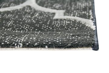Teppich Designer Teppich Marokko Wohnzimmerteppich Orient in Grau Schwarz, TeppichHome24, rechteckig