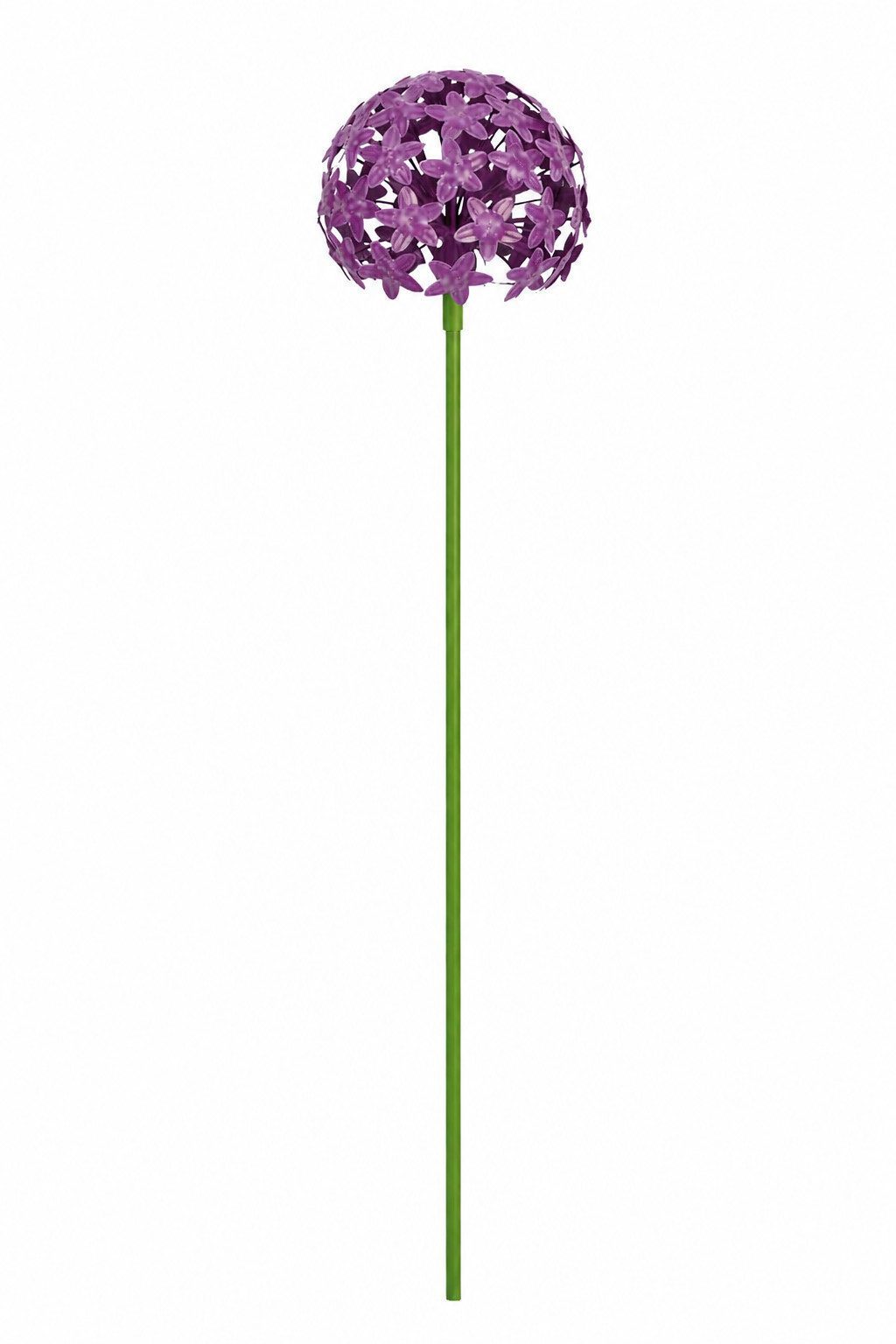 finehomegarden Gartenstecker Pflanzstecker Allium dunkellila "ArtFerro" Metall Ø16,2cm H111,2cm (1-St) Beetstecker Gartenstecker Blütenkugel Gartendeko Stecker/ Paket