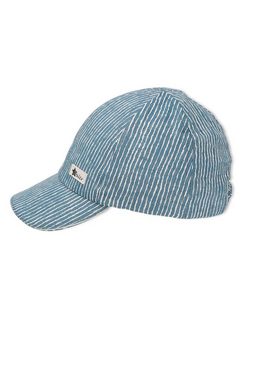 Sterntaler® Beanie Baseball-Cap (1-St) Baseball-Cap - Basecap in Mittelblau mit weißen Streifen - Cap für Kinder gestreifte Cappie mit elastischem Gummizug und UV-Schutz 15+