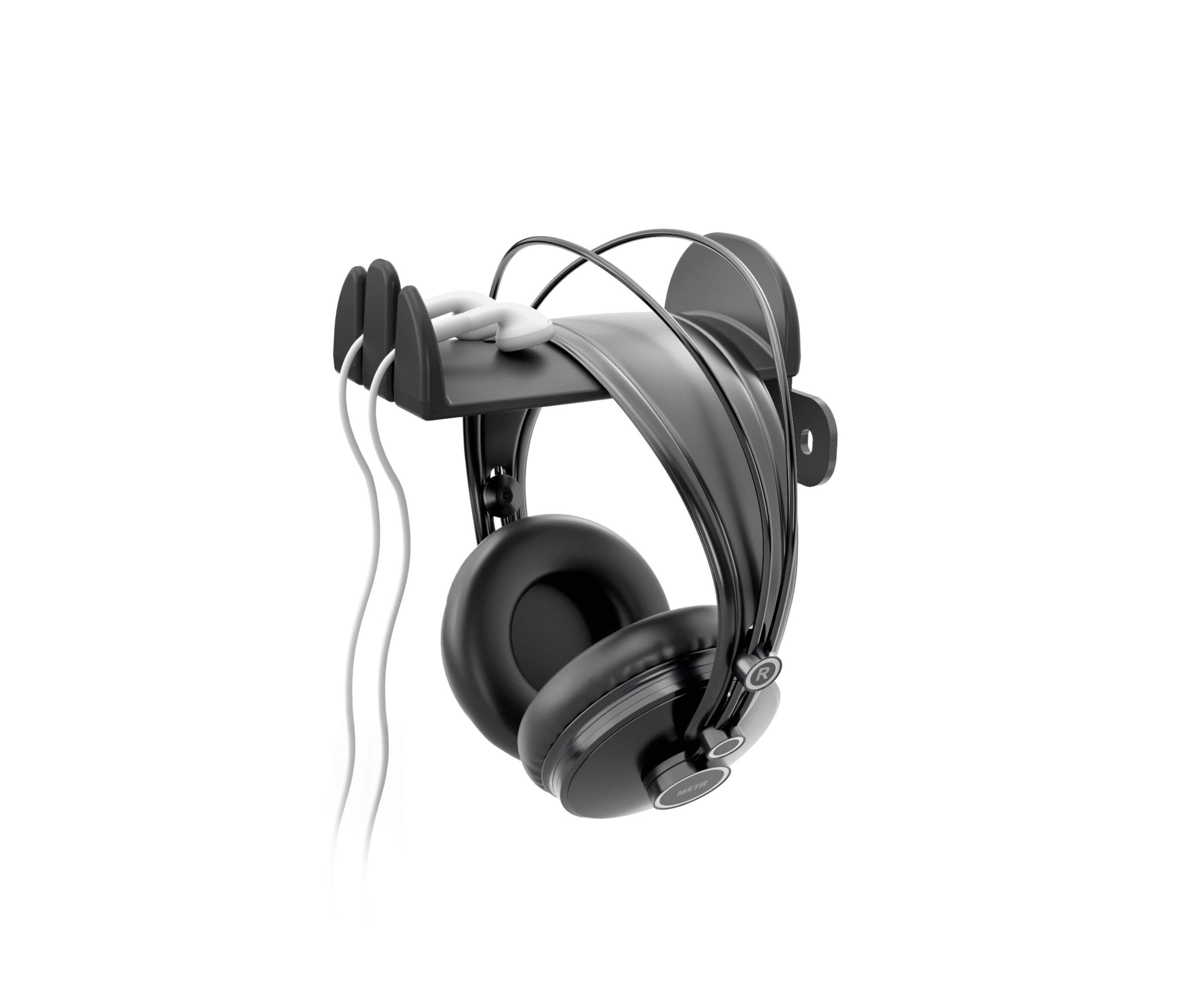 König & Meyer Kopfhörerständer K&M 16310 Kopfhörer-Wandhalter, (bis 14 Zoll, In-Ear Halterung, gummierte Auflage)