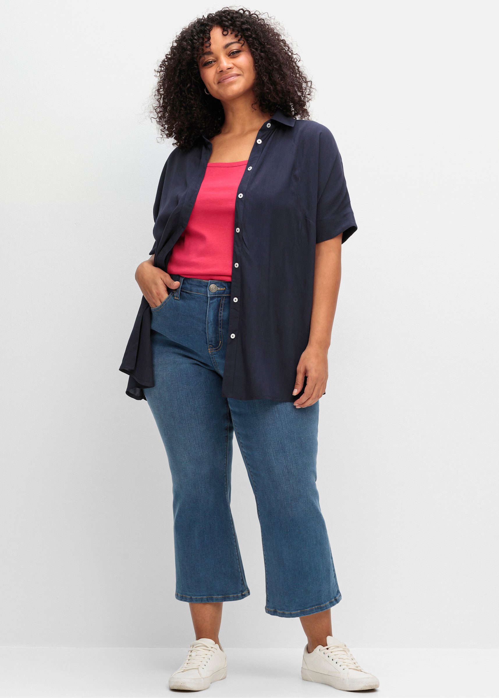 Sheego Klassische Bluse Hemdbluse Kurzarm günstig online kaufen