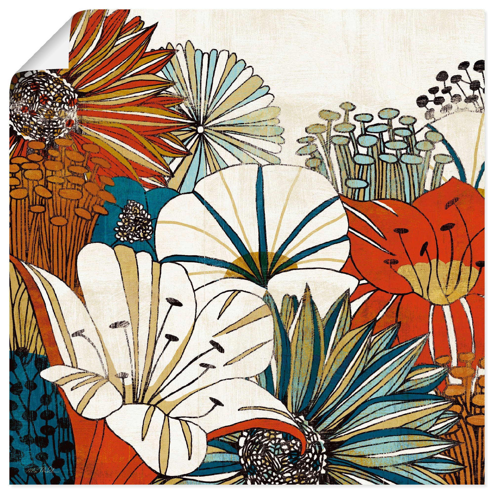 Artland Poster Zeitgenössischer Garten I, Blumen (1 St), ohne Rahmen