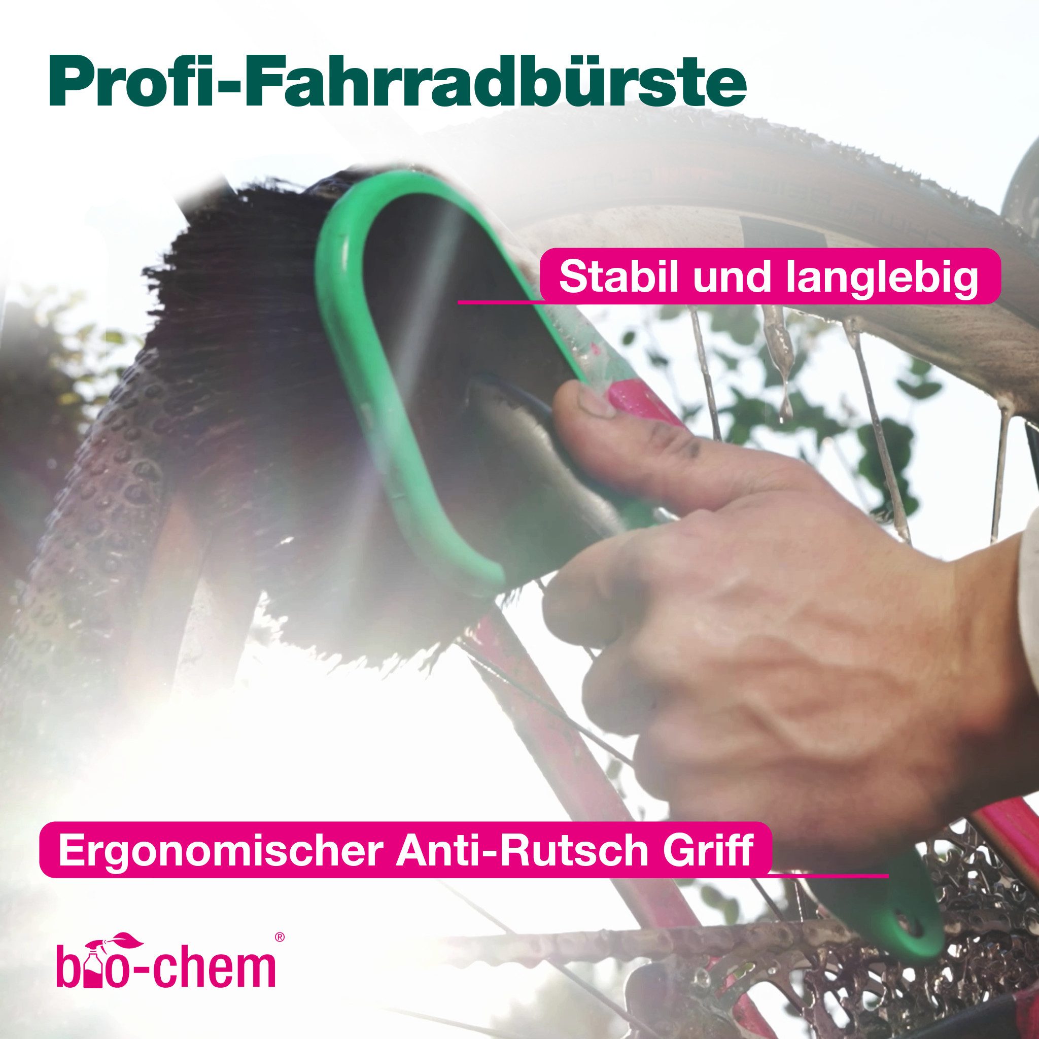 bio-chem Reinigungsbürsten-Set Fahrradzubehör-Set 6-tlg. – Bürsten- & Tuch-Set für perfekte Pflege, (Fahrradbürsten SET 6-teilig)
