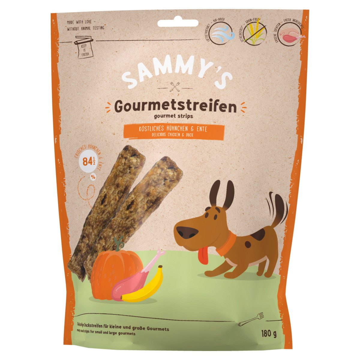 Bosch Petfood Sammys Gourmetstreifen Hühnchen & Ente 180 g - 6 Stück, für: Hund