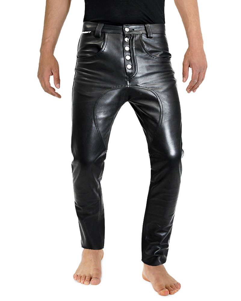 Lederhose Herren Lederhose Lederjeans Bockle® Baggy Lederhose
