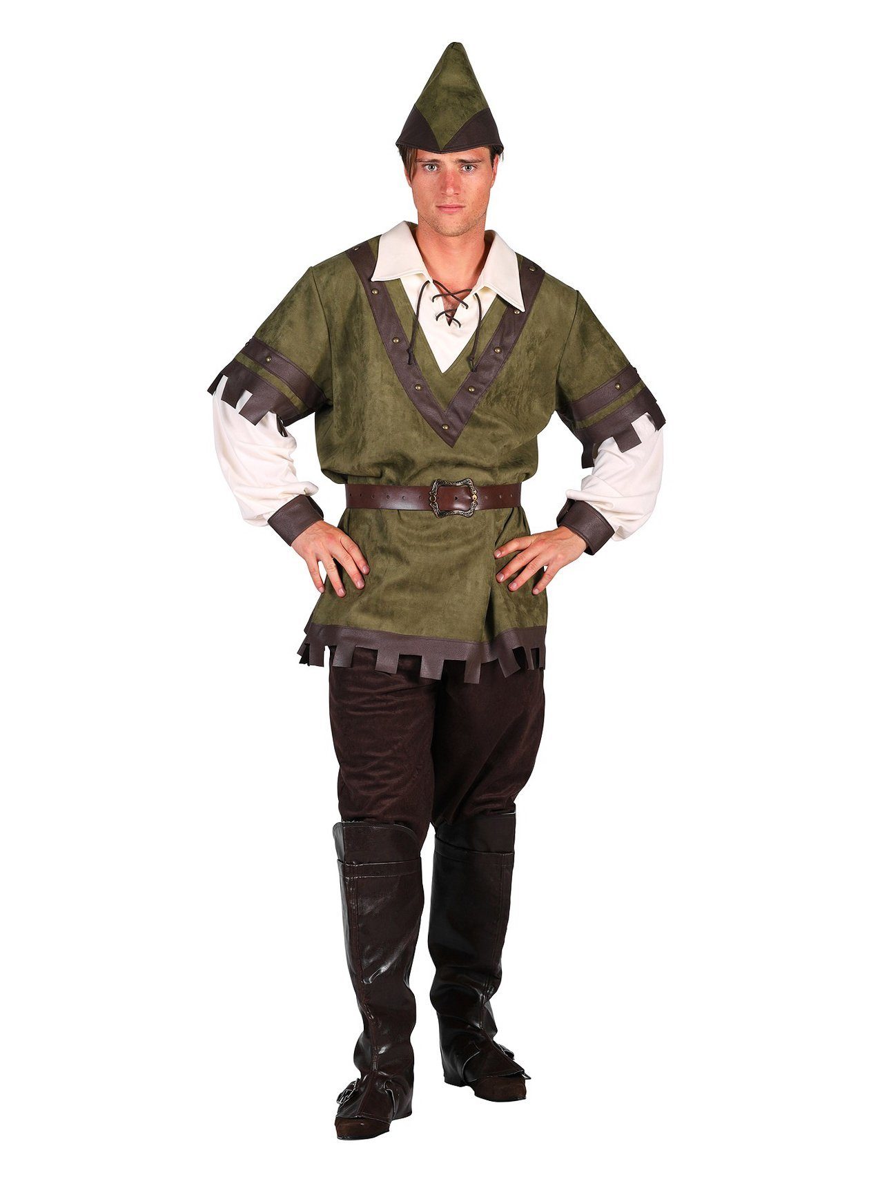 thetru Kostüm Robin Hood Kostüm grün, Der Held von Sherwood Forest im klassischen Look