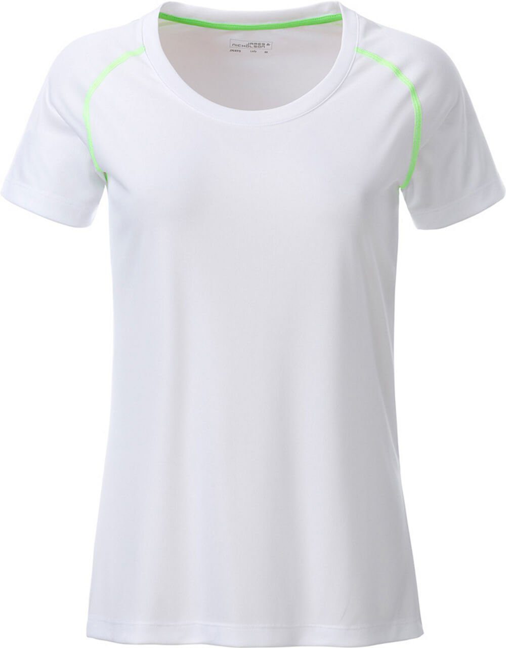 James & Nicholson Funktionsshirt James & Nicholson JN 495 Damen Funktions-Shirt schnell trocknend white/bright green