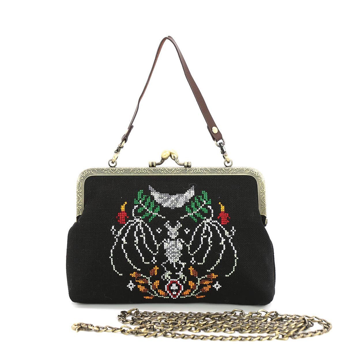 Grindstore Handtasche Gothic Handtasche Skull Bat im Vintage-Stil Fledermaus (1-tlg)