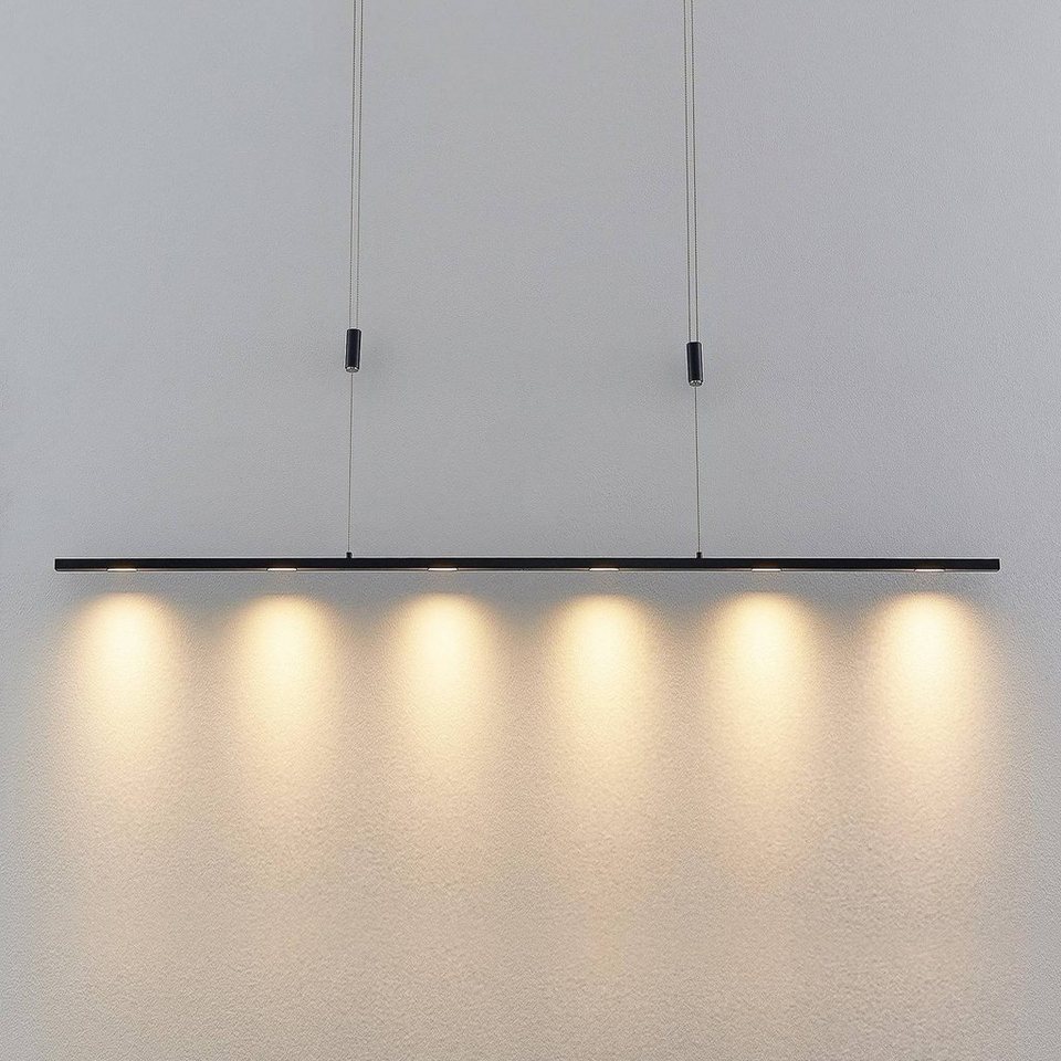 Lucande LED-Hängeleuchte Stakato, dimmbar, LED-Leuchtmittel fest verbaut,  warmweiß, Modern, Stahl, Aluminium, Schwarz matt, 6 flammig,