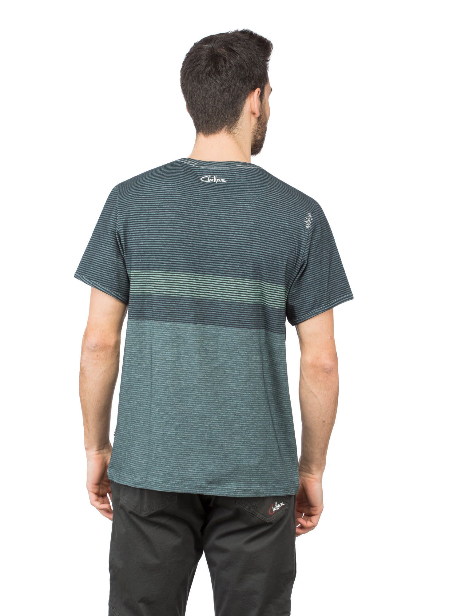 Chillaz T-Shirt Chillaz M T-shirt Mountain Stripes Green Herren