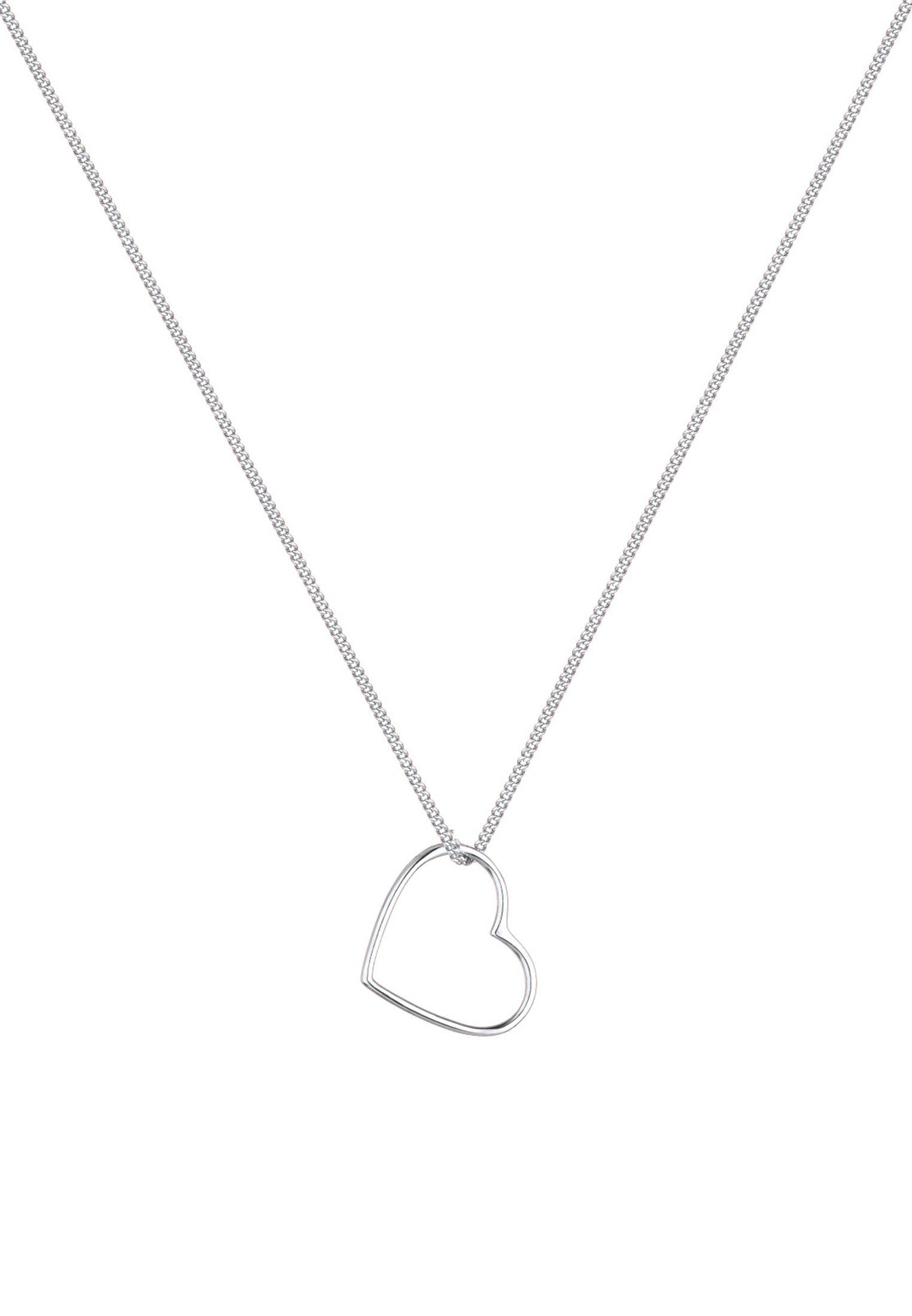 Elli Kette mit Anhänger Herz Anhänger Liebe Cut Out 925 Silber, Herz günstig online kaufen