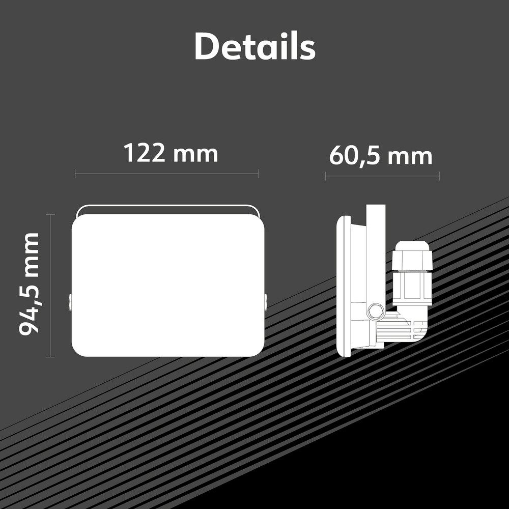 MÜLLER LICHT LED Flutlichtstrahler Müller-Licht Orlando 21600071 LED-Außenstrahler 20 W Leuchtfarben: Ne